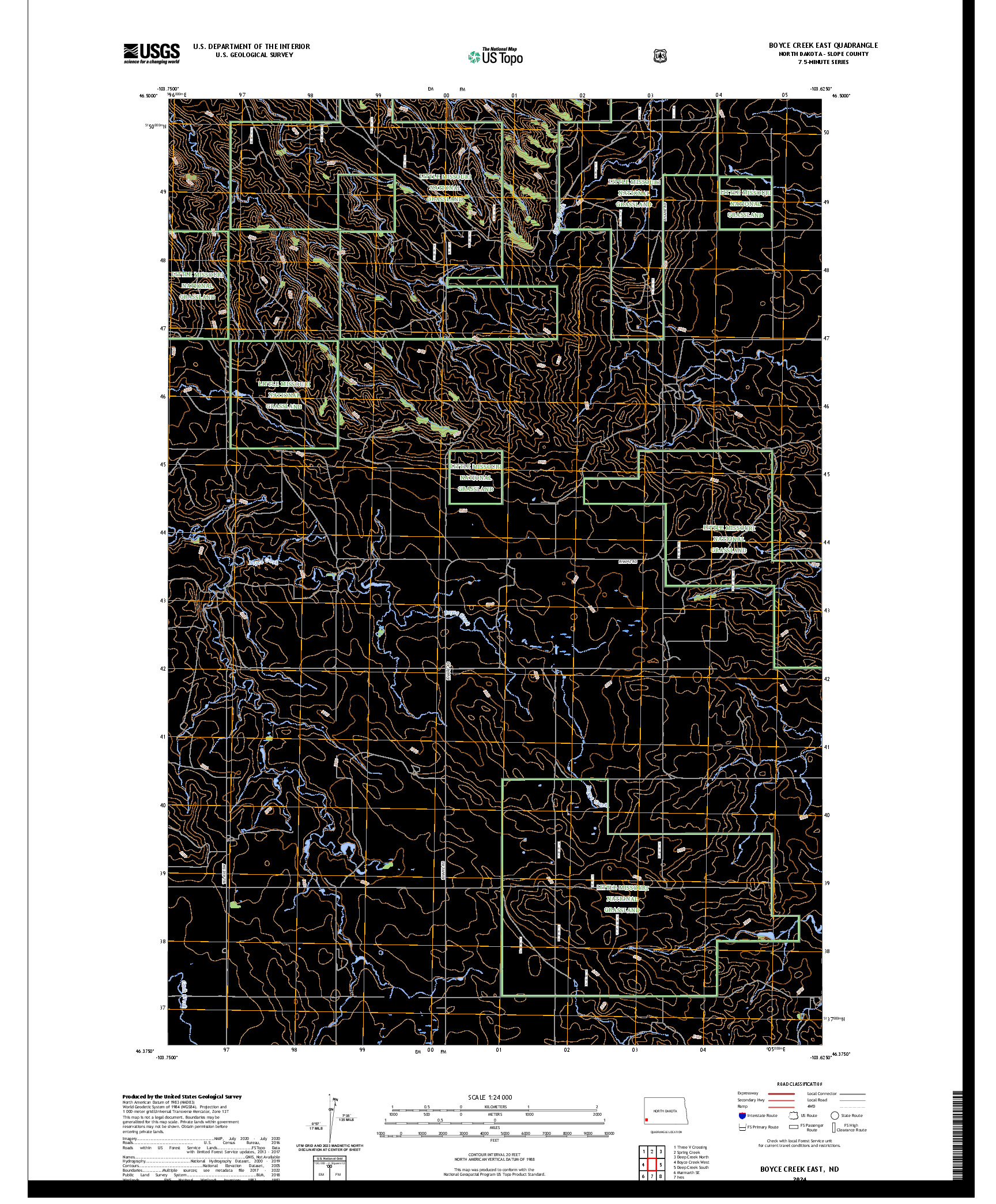 US TOPO 7.5-MINUTE MAP FOR BOYCE CREEK EAST, ND