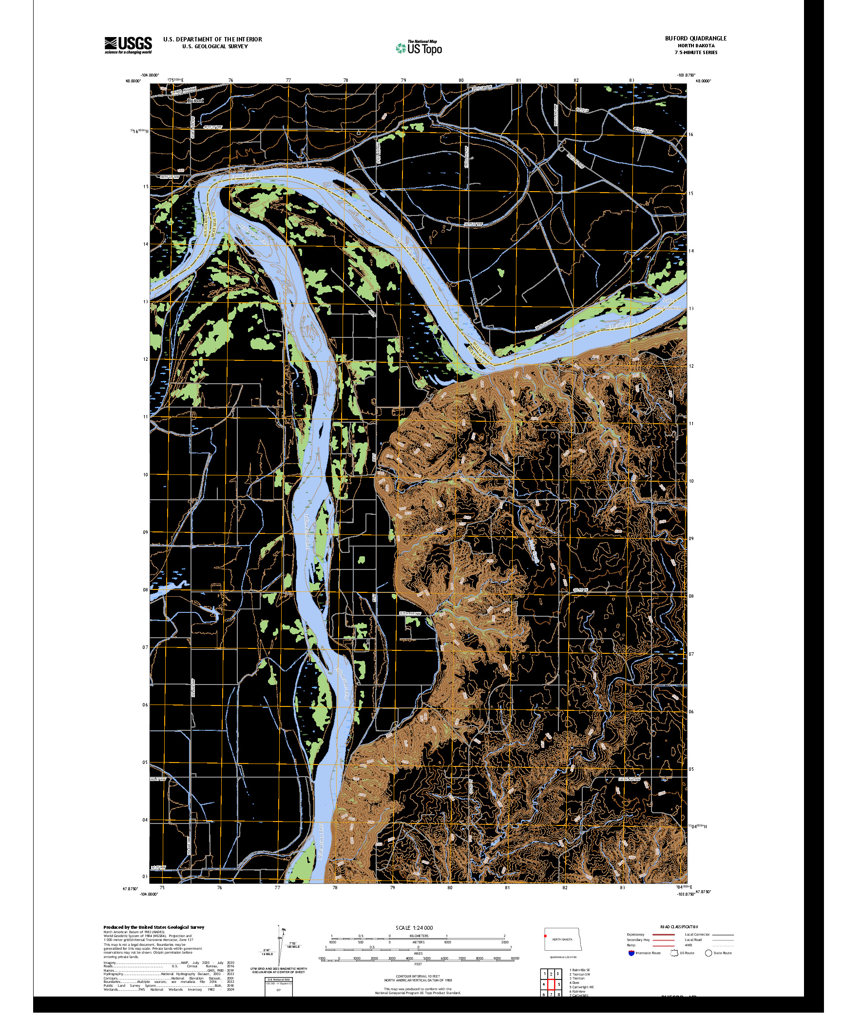 US TOPO 7.5-MINUTE MAP FOR BUFORD, ND