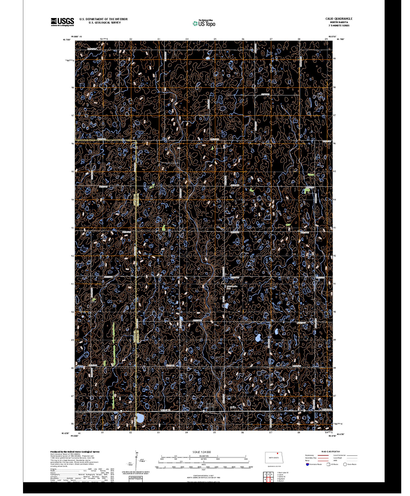 US TOPO 7.5-MINUTE MAP FOR CALIO, ND