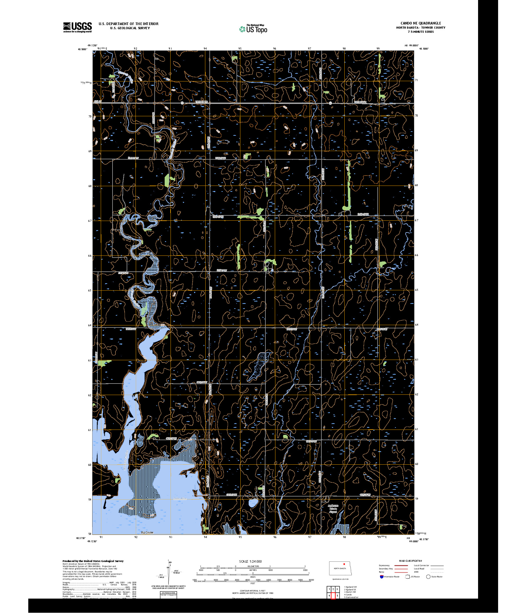 US TOPO 7.5-MINUTE MAP FOR CANDO NE, ND
