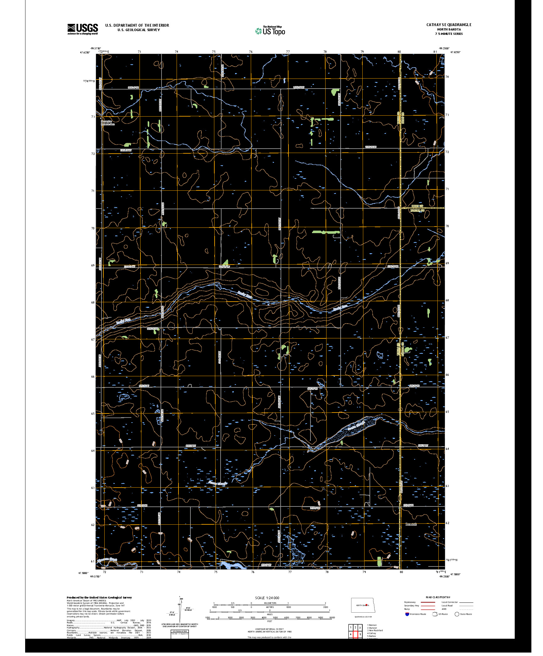 US TOPO 7.5-MINUTE MAP FOR CATHAY SE, ND
