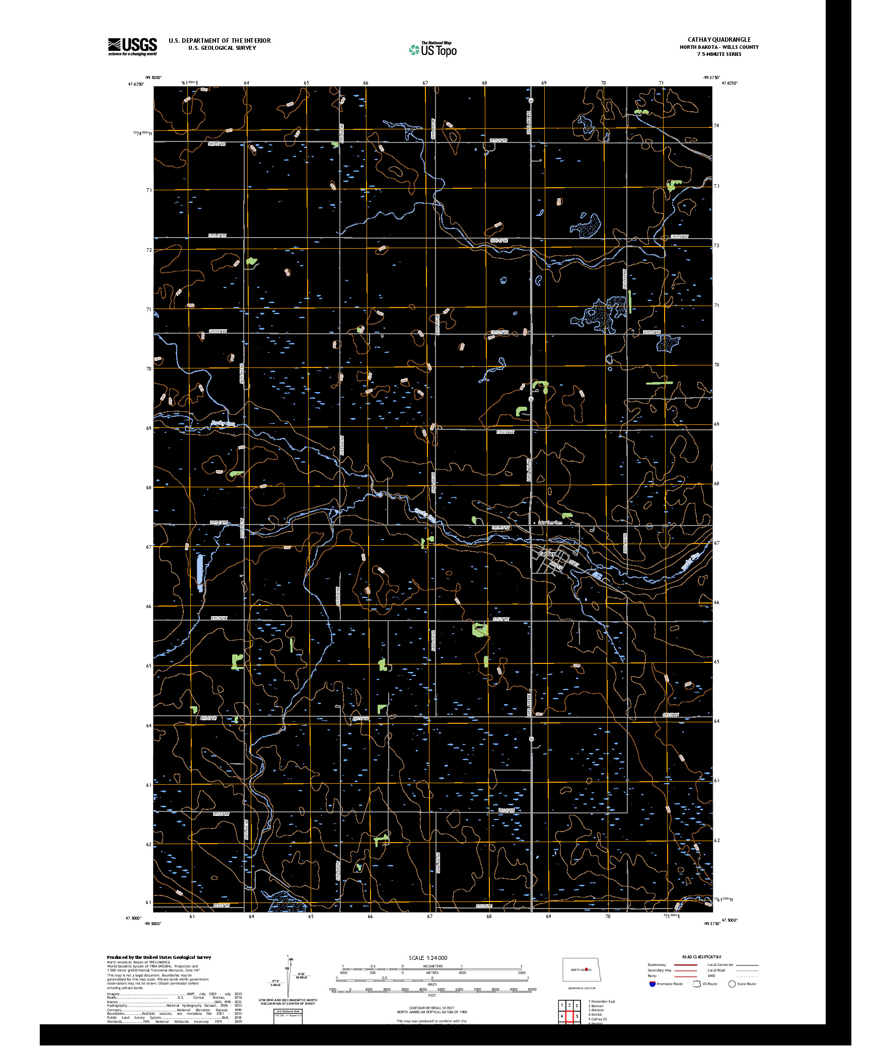 US TOPO 7.5-MINUTE MAP FOR CATHAY, ND