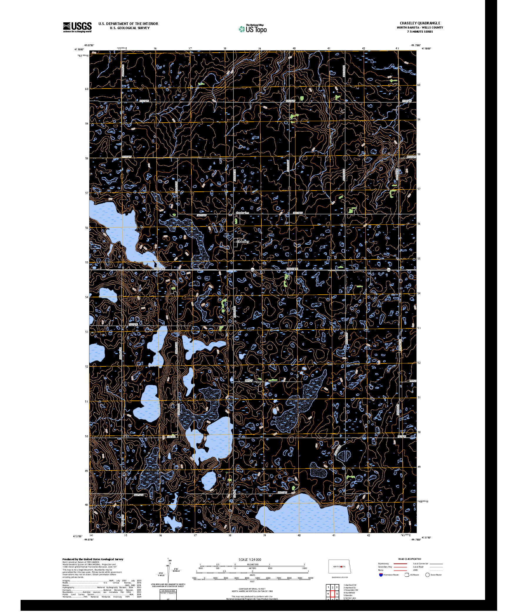 US TOPO 7.5-MINUTE MAP FOR CHASELEY, ND
