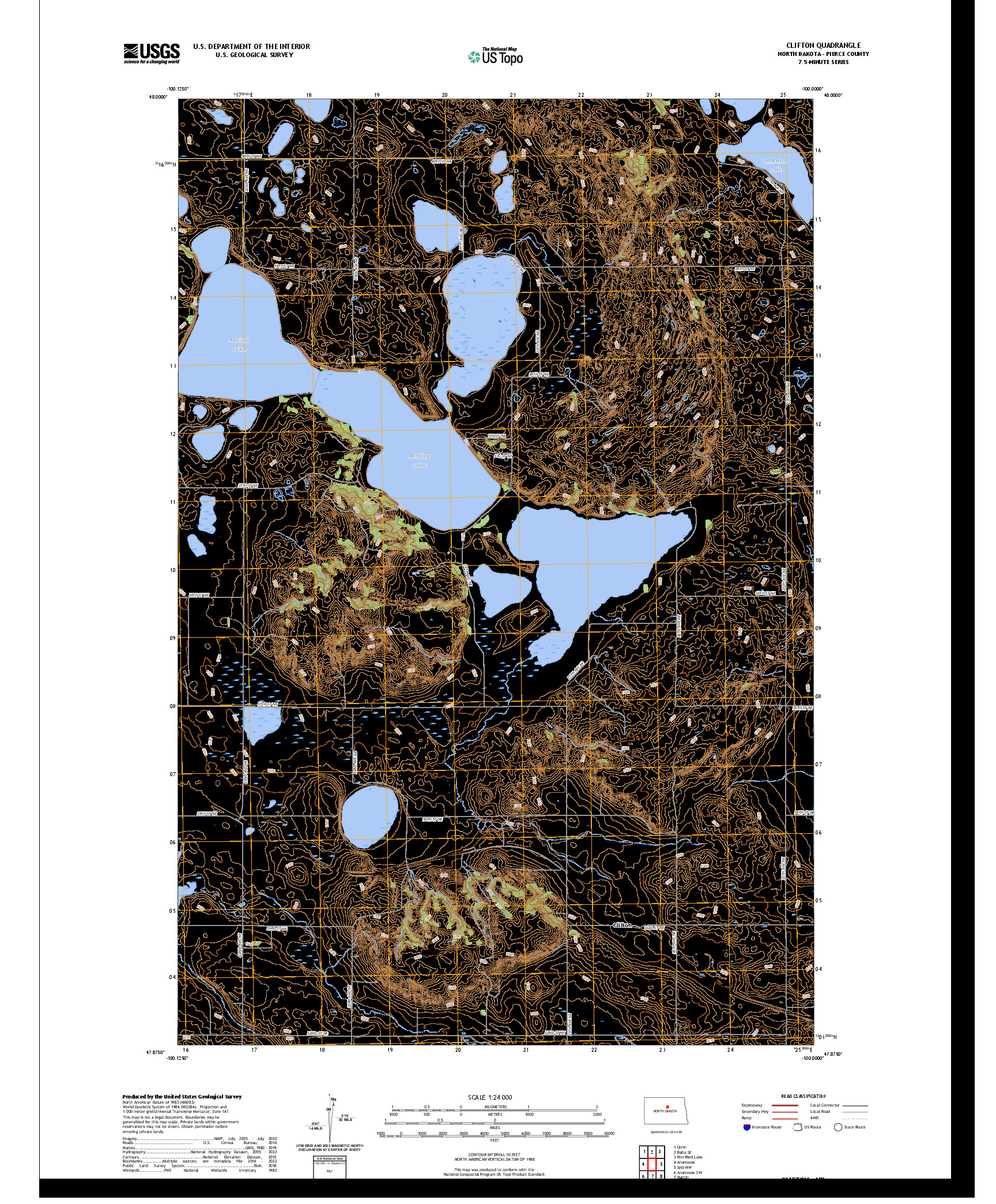 US TOPO 7.5-MINUTE MAP FOR CLIFTON, ND