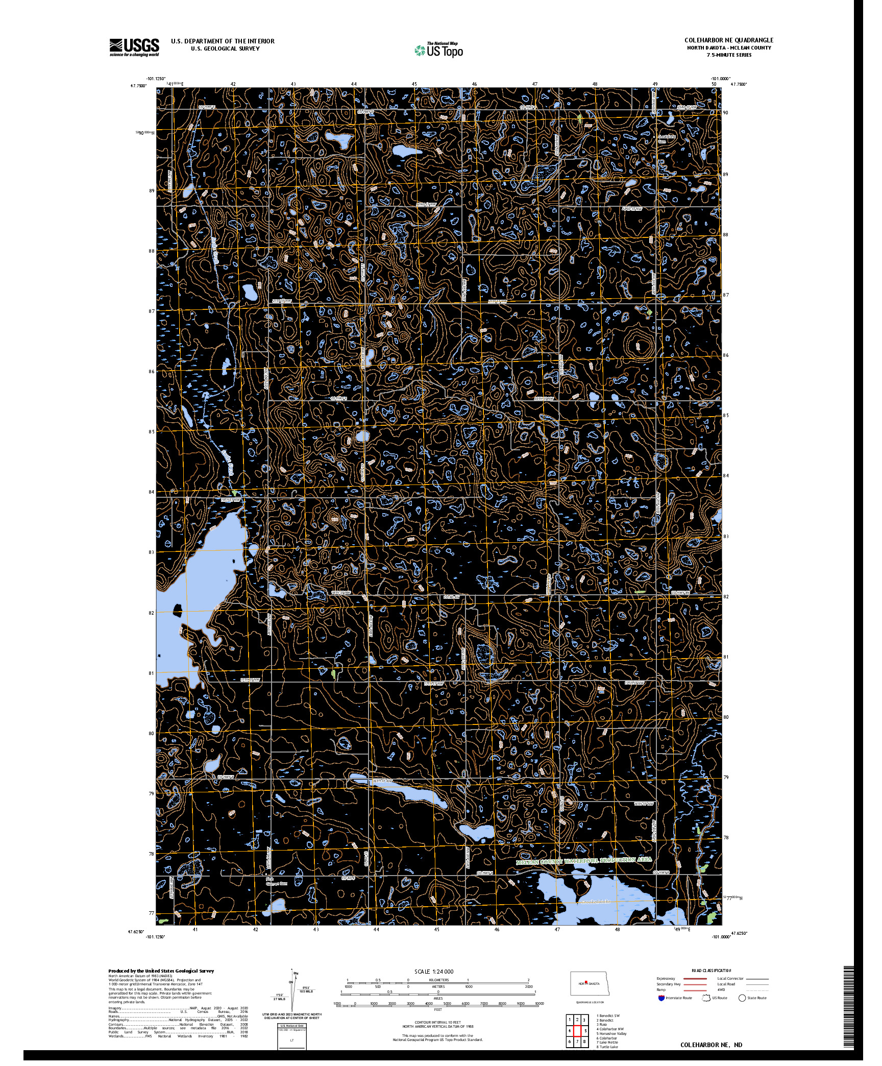 US TOPO 7.5-MINUTE MAP FOR COLEHARBOR NE, ND