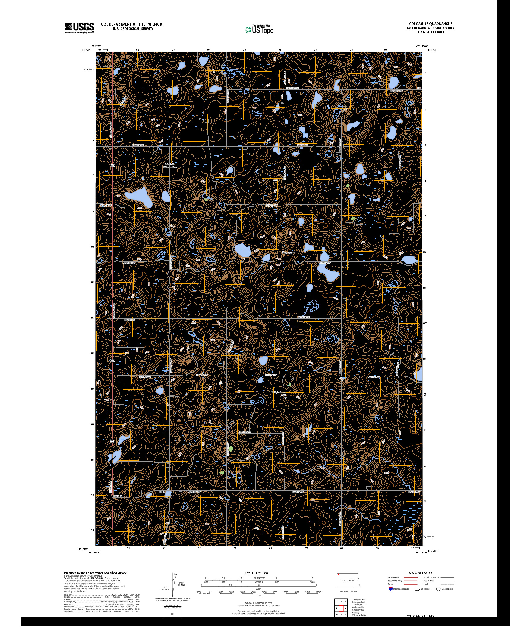 US TOPO 7.5-MINUTE MAP FOR COLGAN SE, ND