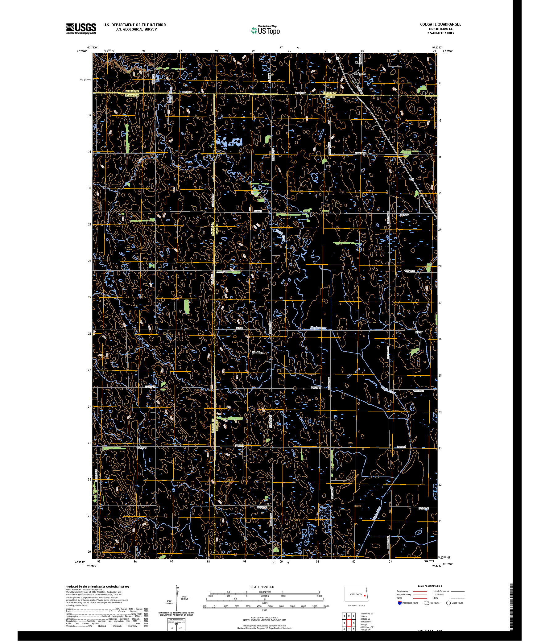 US TOPO 7.5-MINUTE MAP FOR COLGATE, ND
