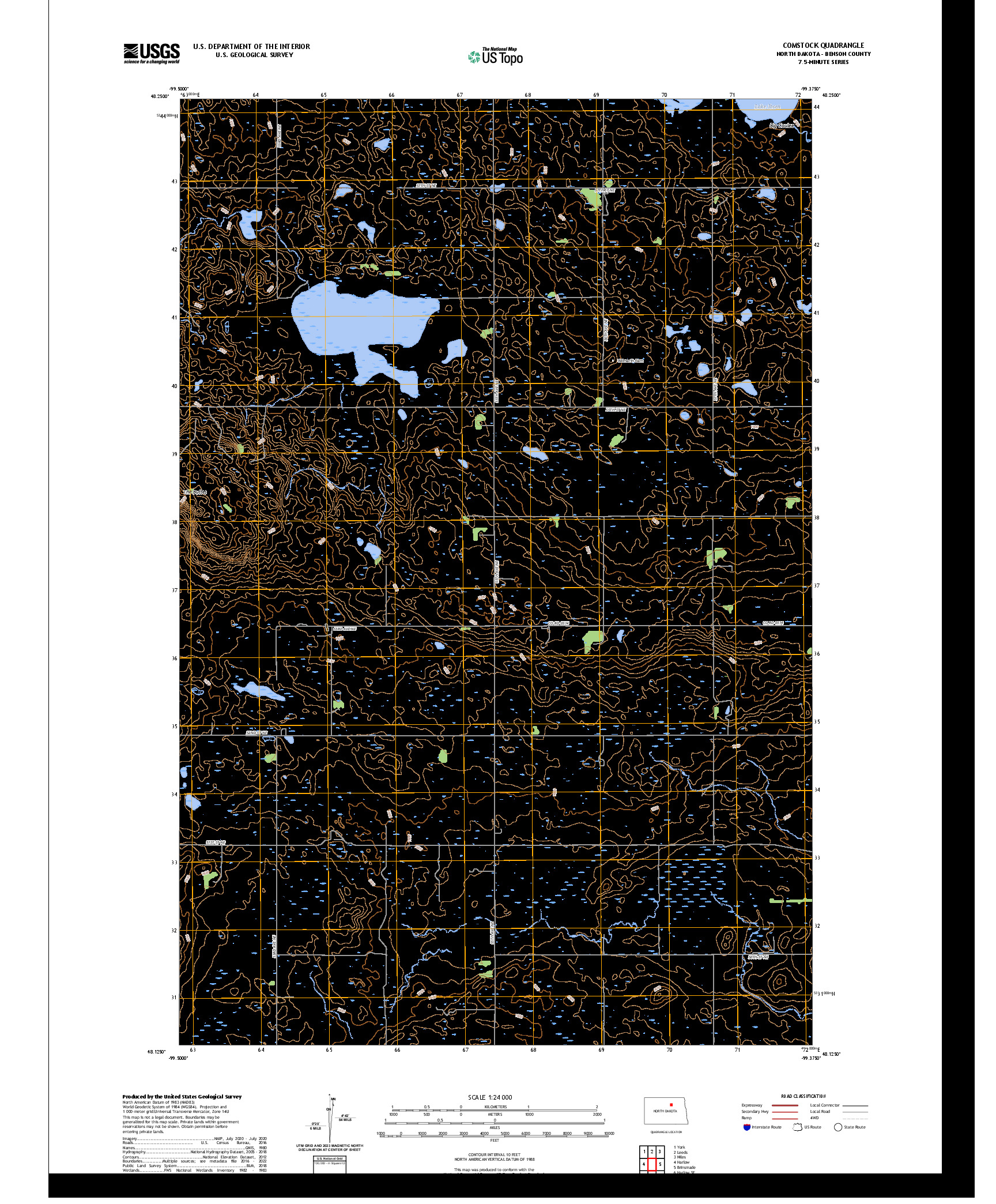 US TOPO 7.5-MINUTE MAP FOR COMSTOCK, ND