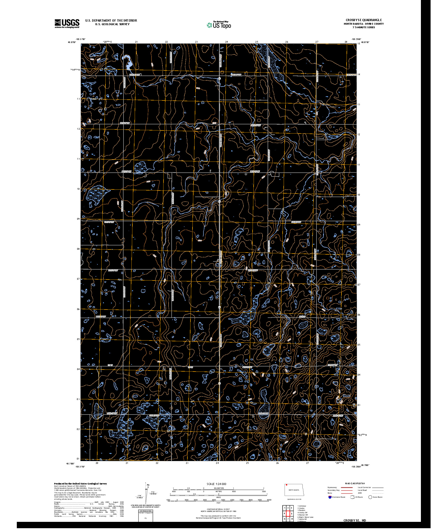 US TOPO 7.5-MINUTE MAP FOR CROSBY SE, ND