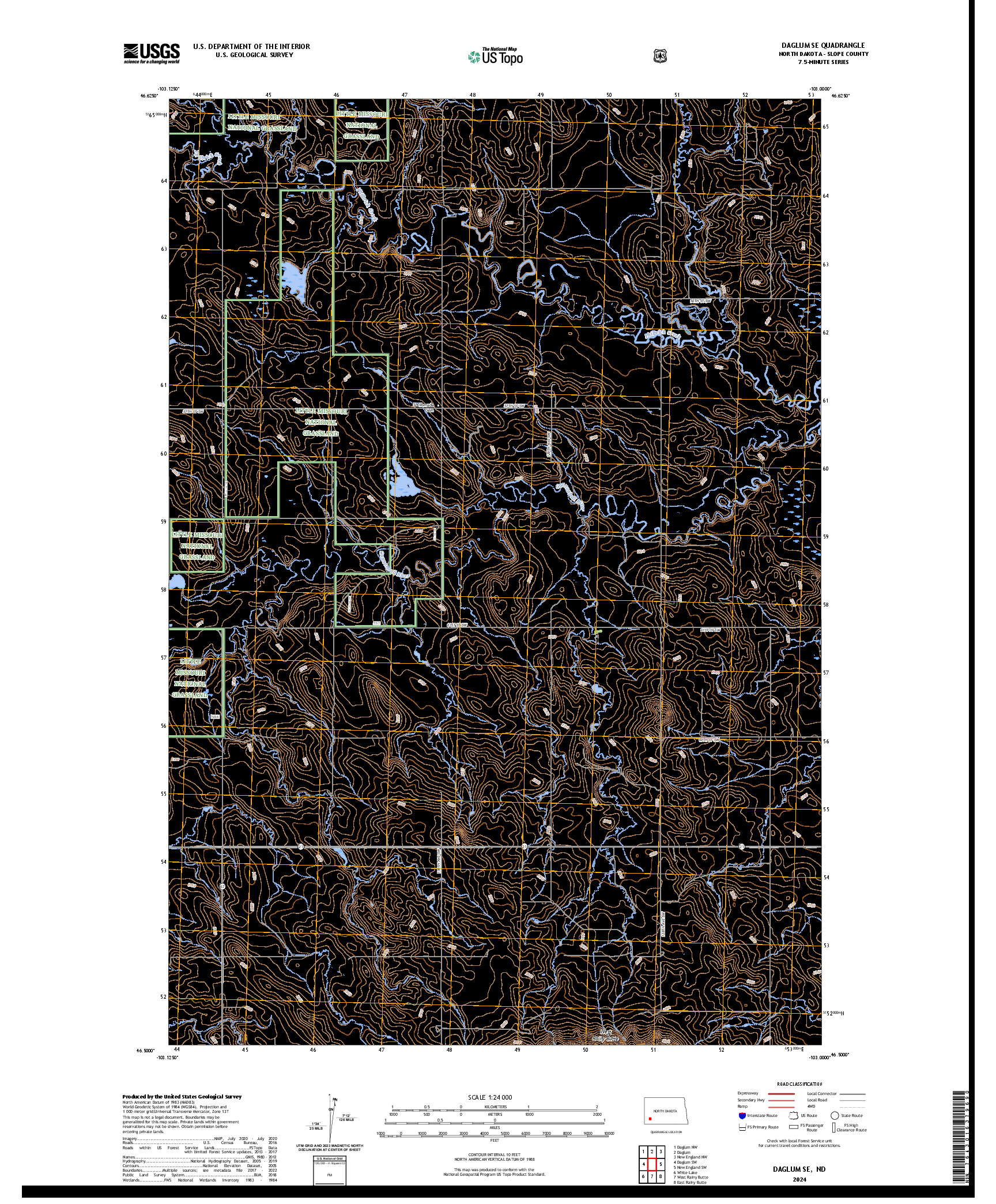 US TOPO 7.5-MINUTE MAP FOR DAGLUM SE, ND