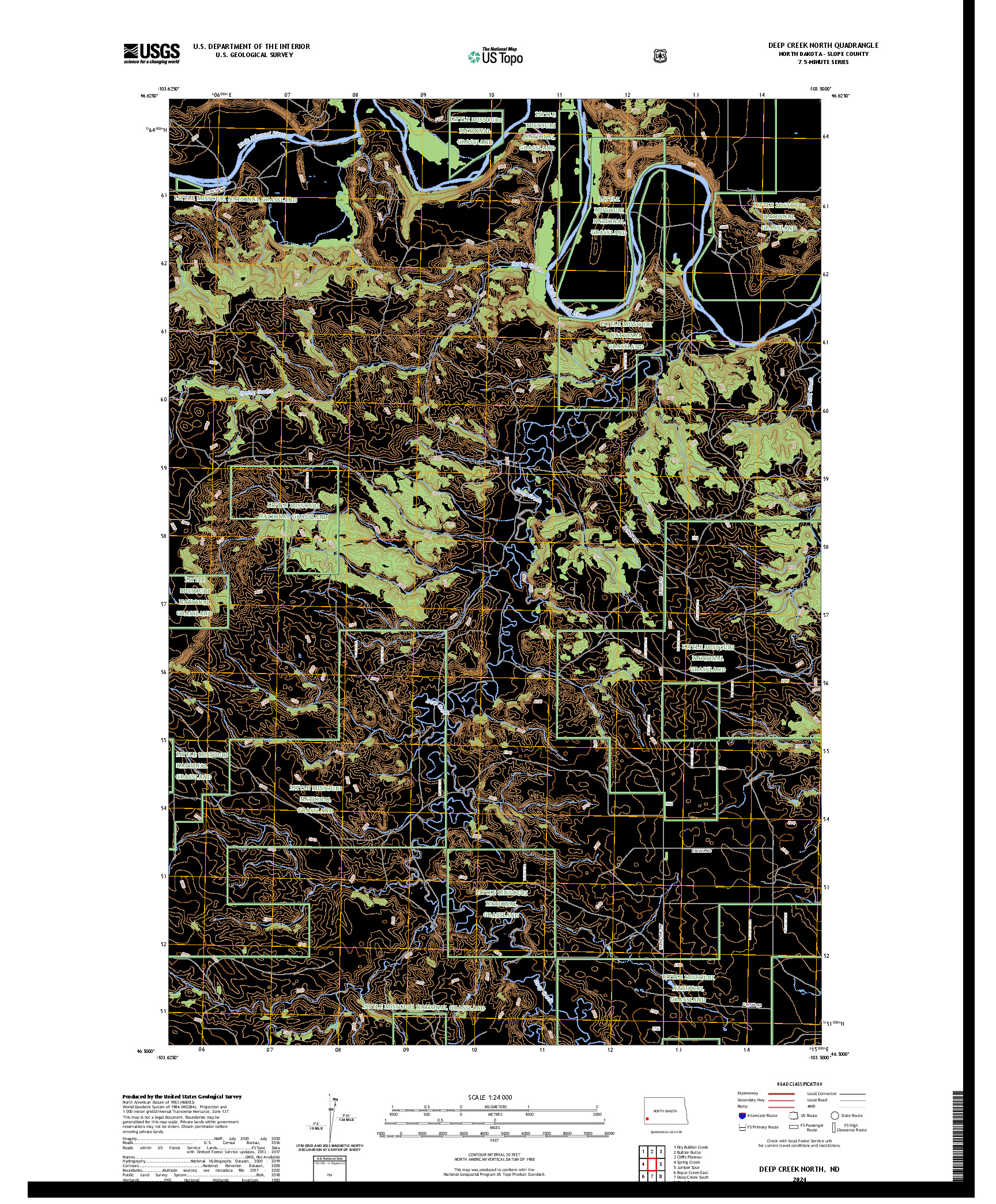 US TOPO 7.5-MINUTE MAP FOR DEEP CREEK NORTH, ND