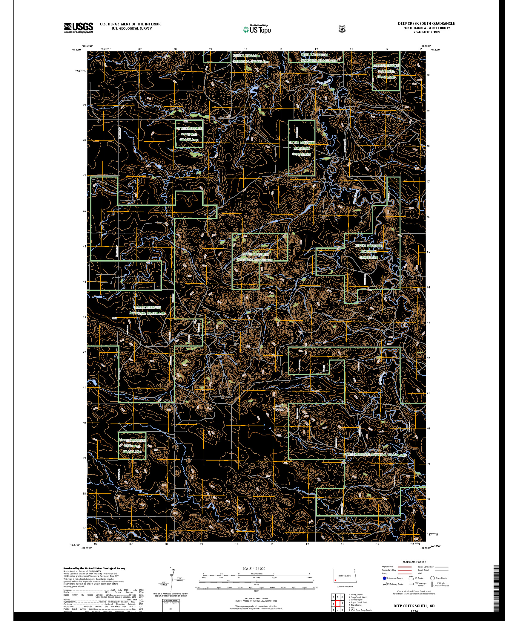 US TOPO 7.5-MINUTE MAP FOR DEEP CREEK SOUTH, ND