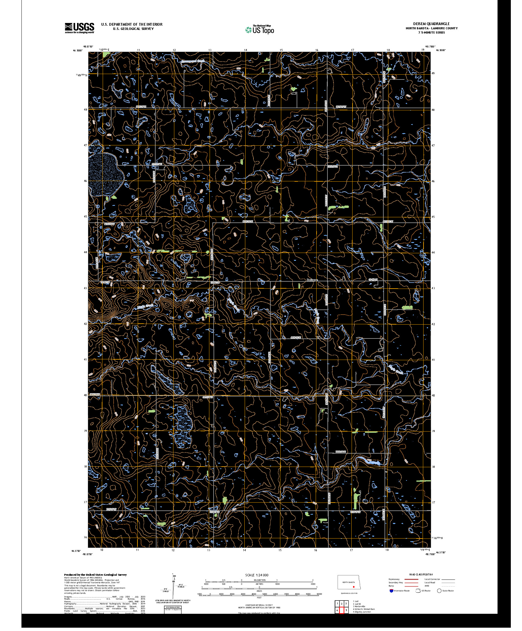 US TOPO 7.5-MINUTE MAP FOR DEISEM, ND