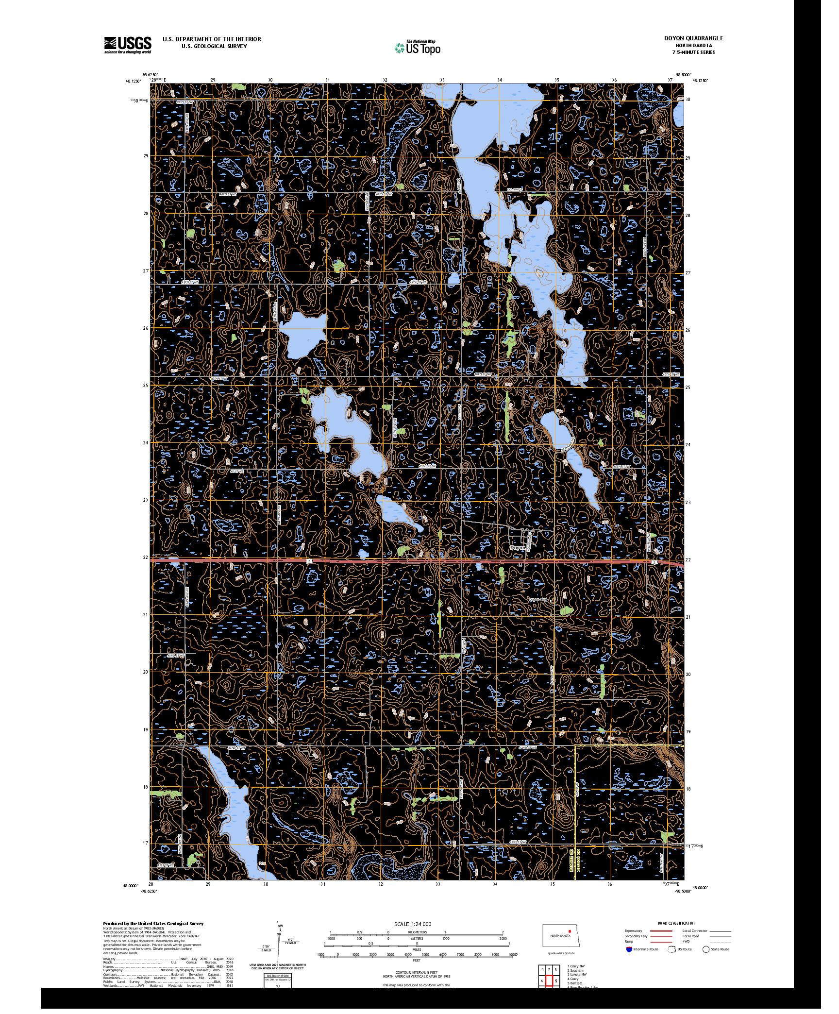 US TOPO 7.5-MINUTE MAP FOR DOYON, ND