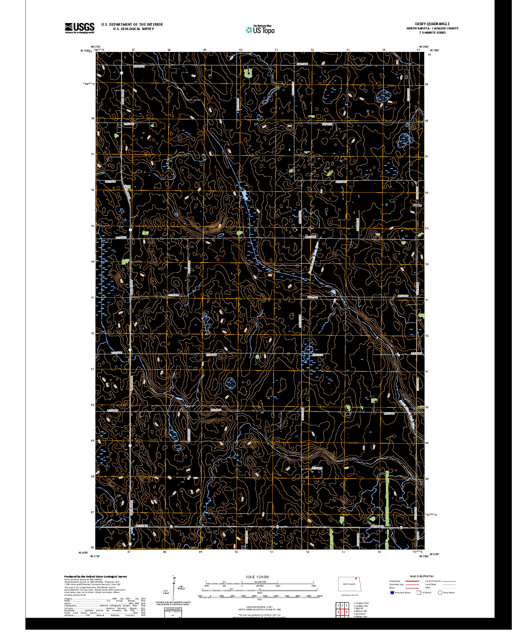 US TOPO 7.5-MINUTE MAP FOR EASBY, ND