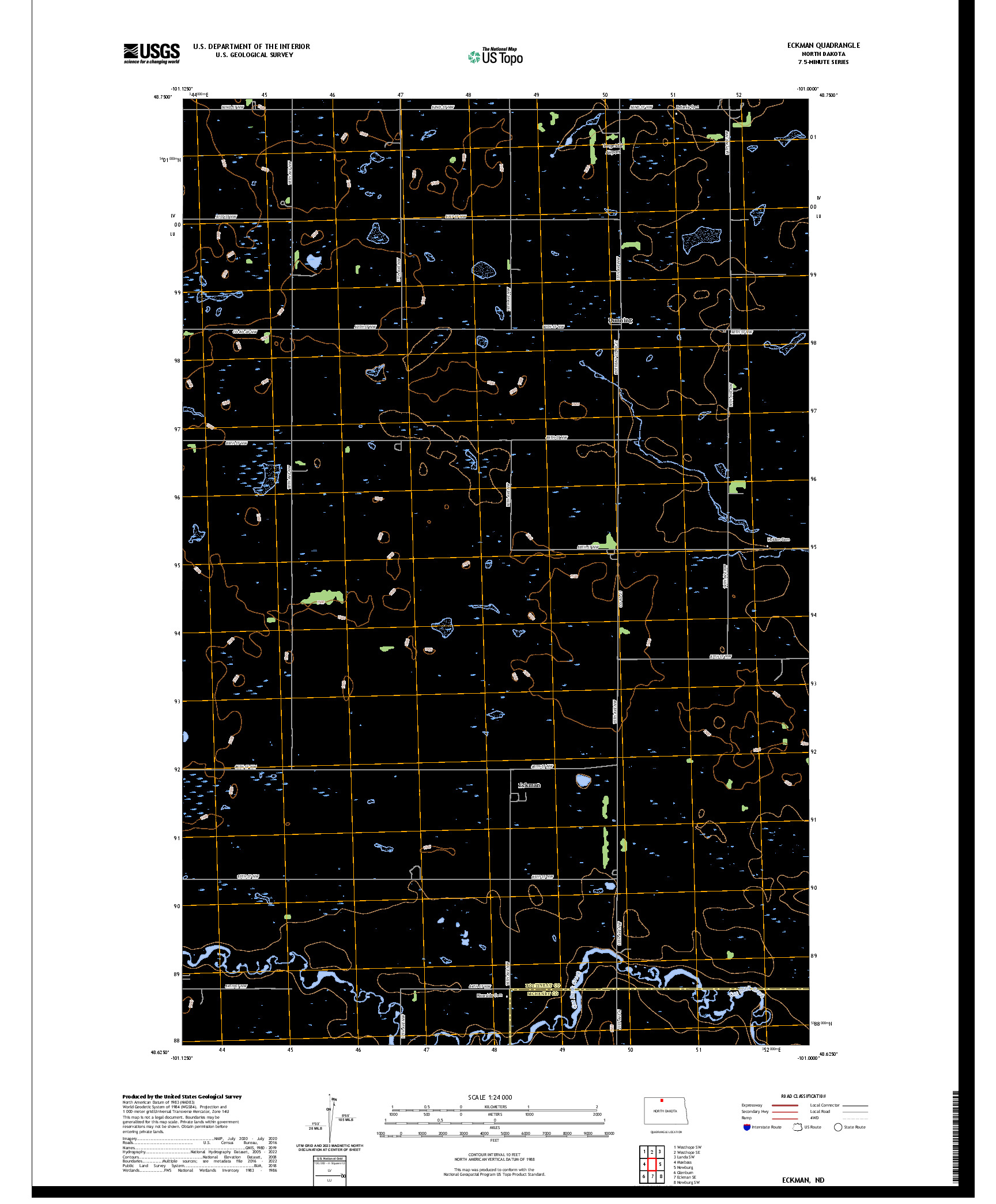 US TOPO 7.5-MINUTE MAP FOR ECKMAN, ND