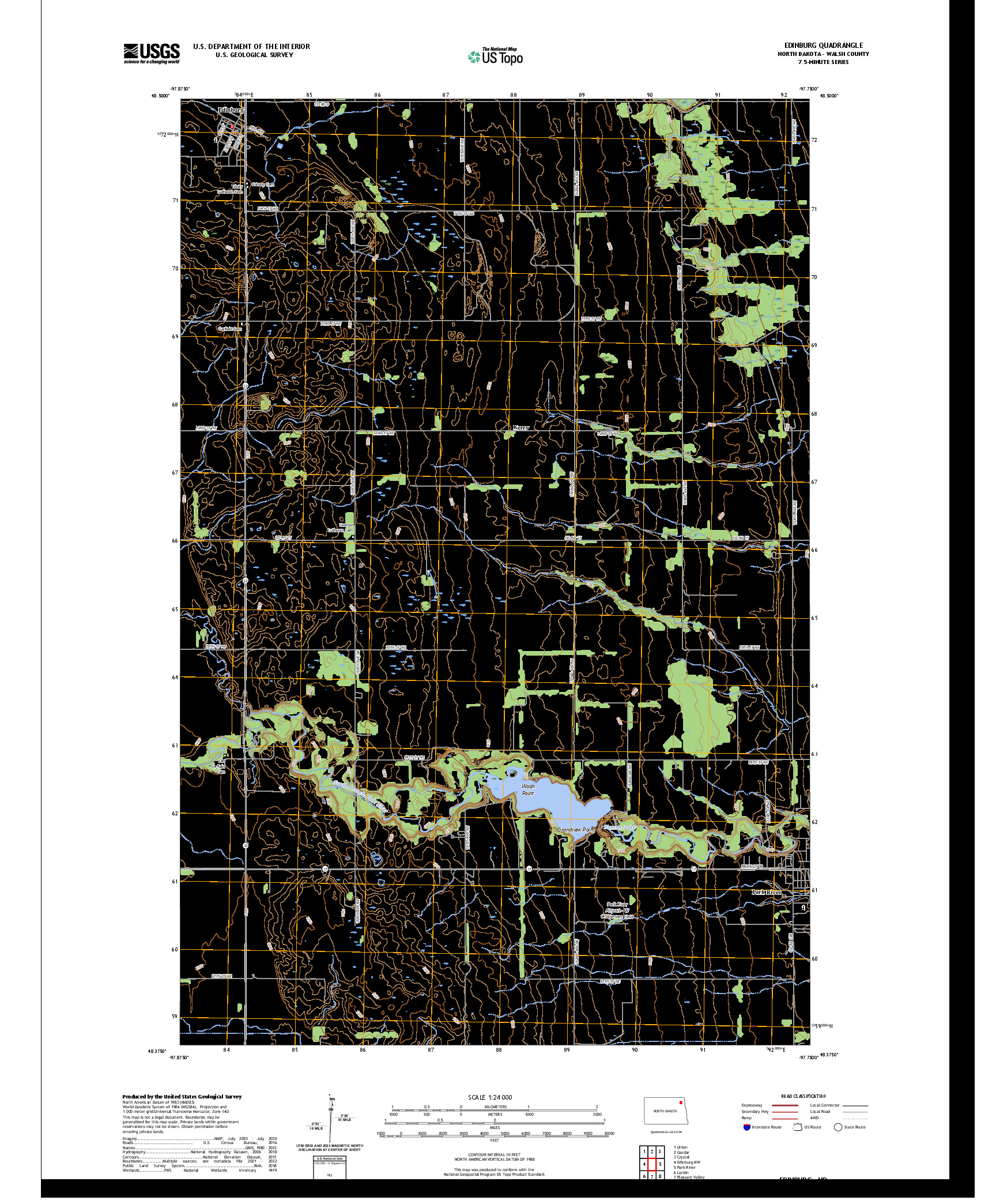 US TOPO 7.5-MINUTE MAP FOR EDINBURG, ND