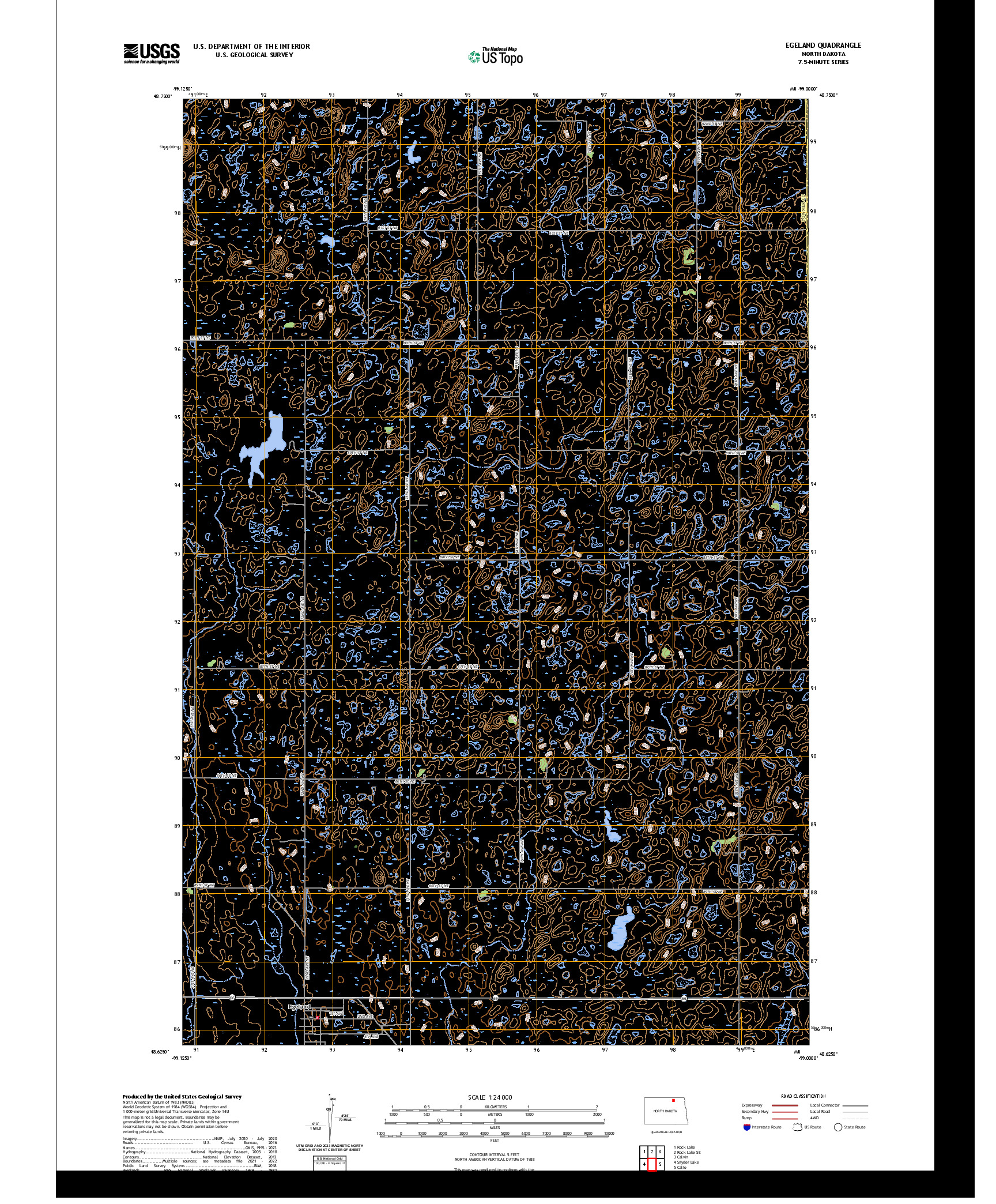 US TOPO 7.5-MINUTE MAP FOR EGELAND, ND