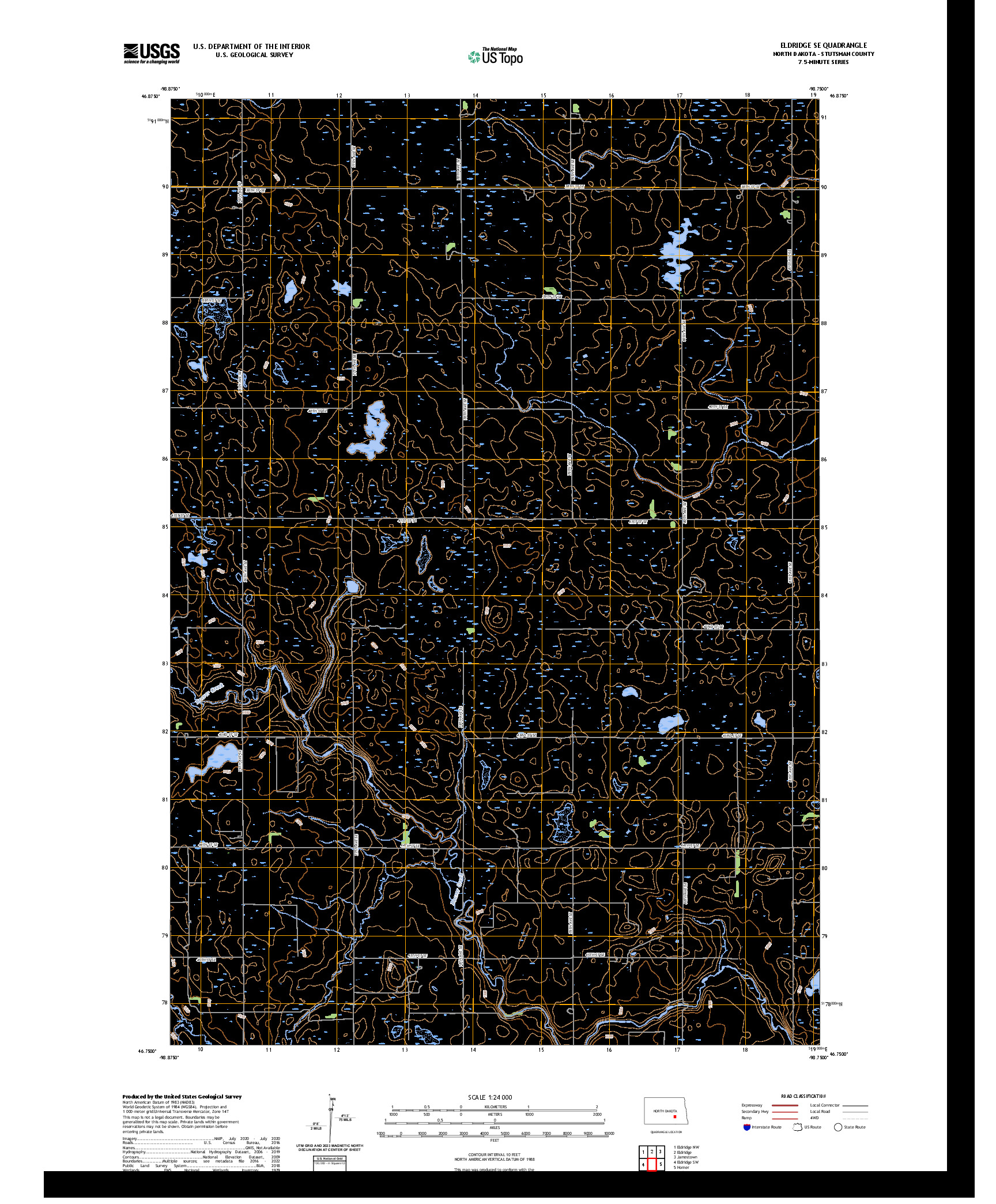 US TOPO 7.5-MINUTE MAP FOR ELDRIDGE SE, ND