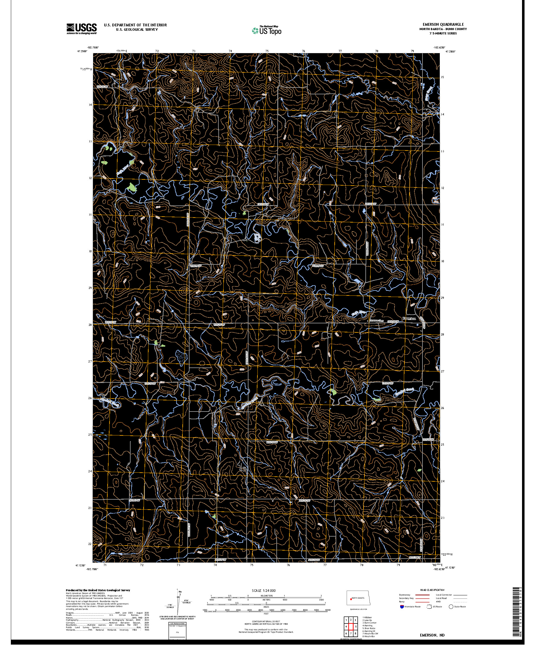 US TOPO 7.5-MINUTE MAP FOR EMERSON, ND