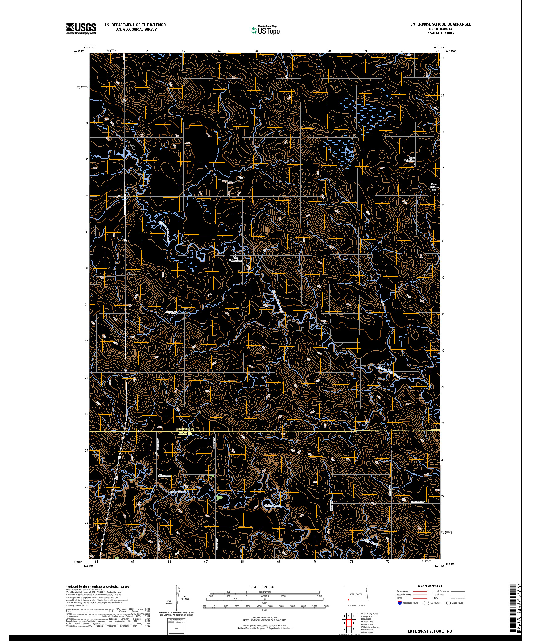 US TOPO 7.5-MINUTE MAP FOR ENTERPRISE SCHOOL, ND