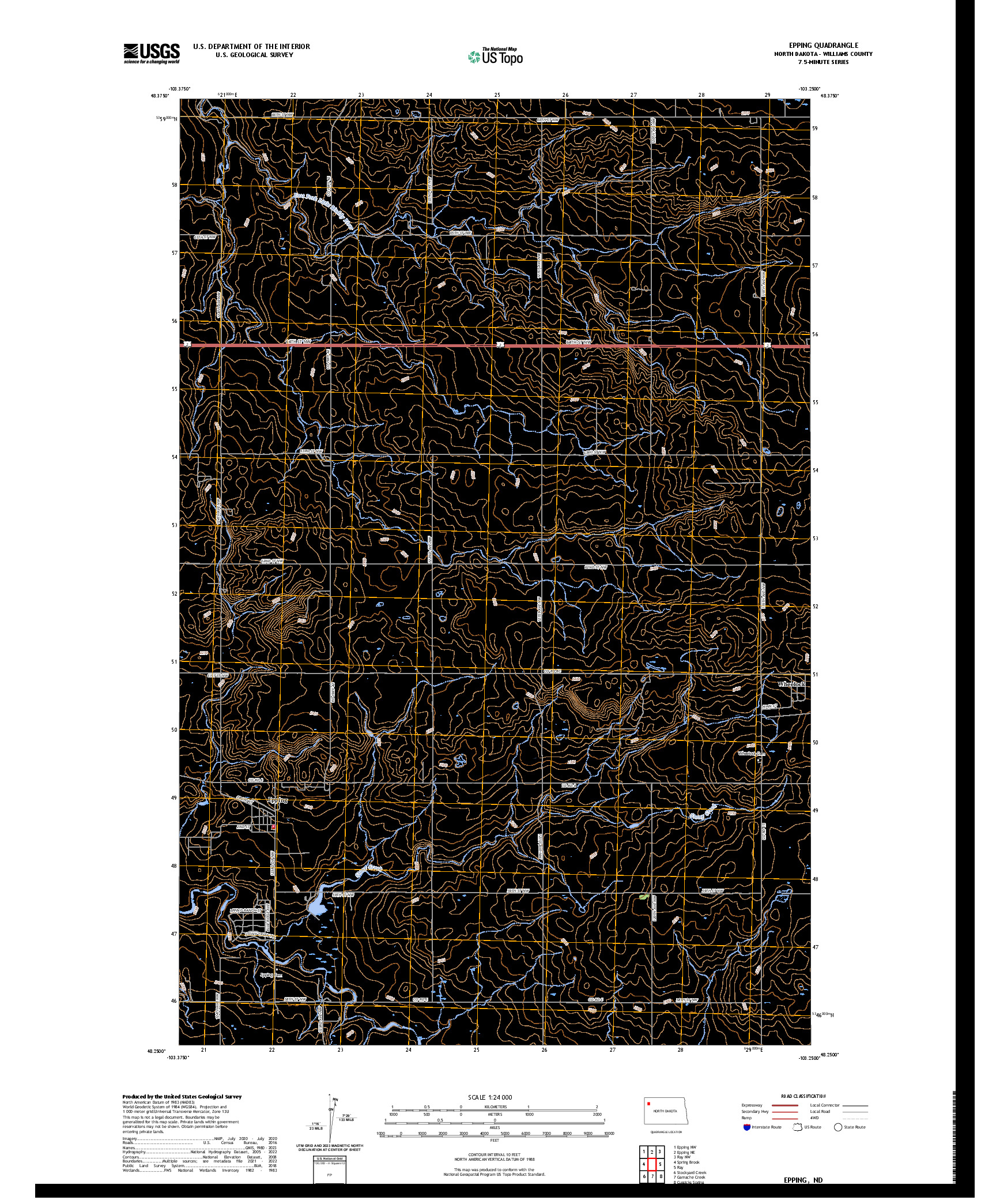 US TOPO 7.5-MINUTE MAP FOR EPPING, ND