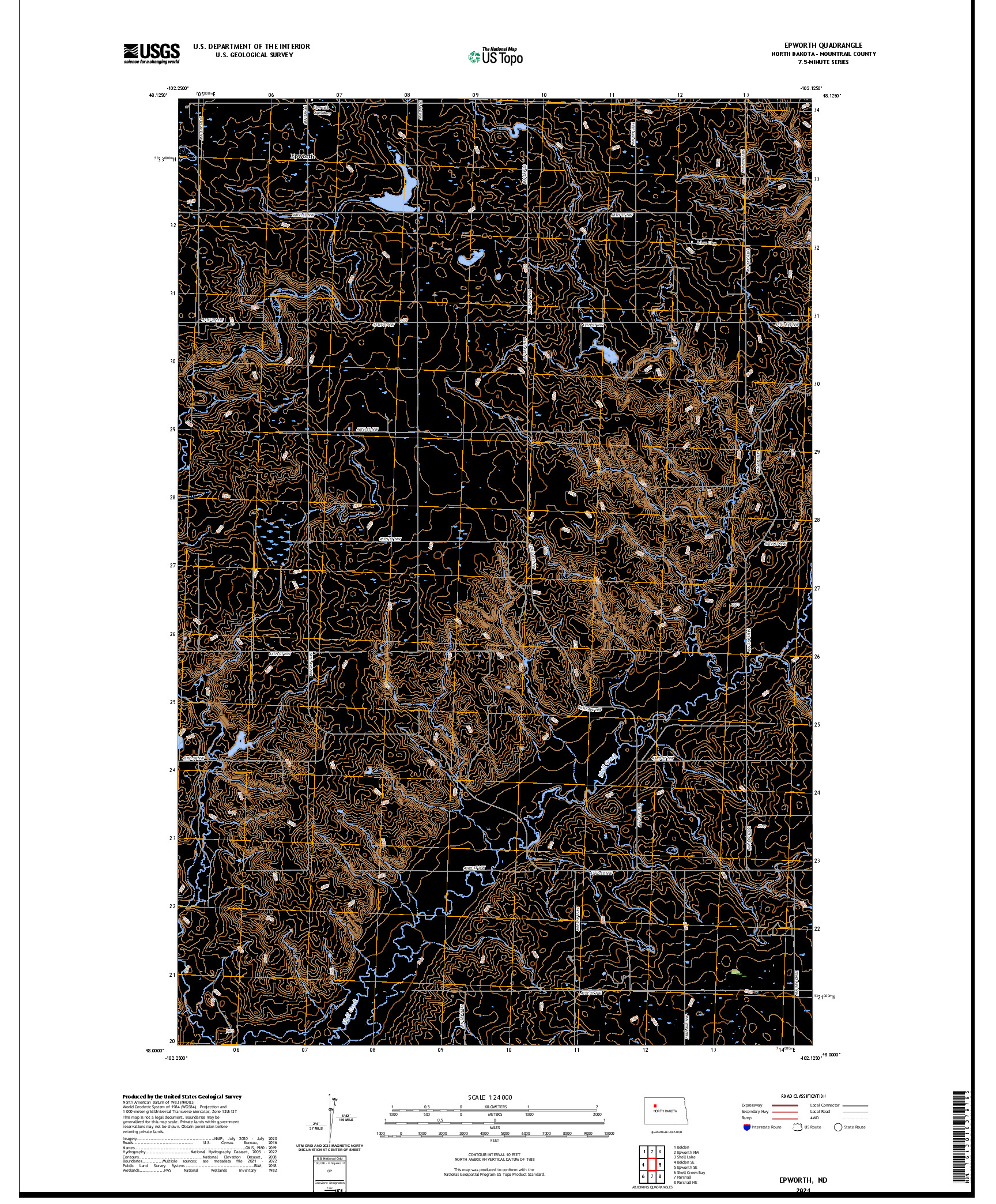 US TOPO 7.5-MINUTE MAP FOR EPWORTH, ND