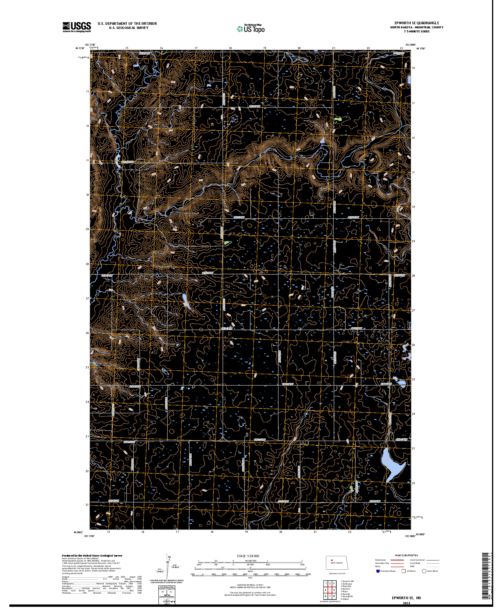 US TOPO 7.5-MINUTE MAP FOR EPWORTH SE, ND