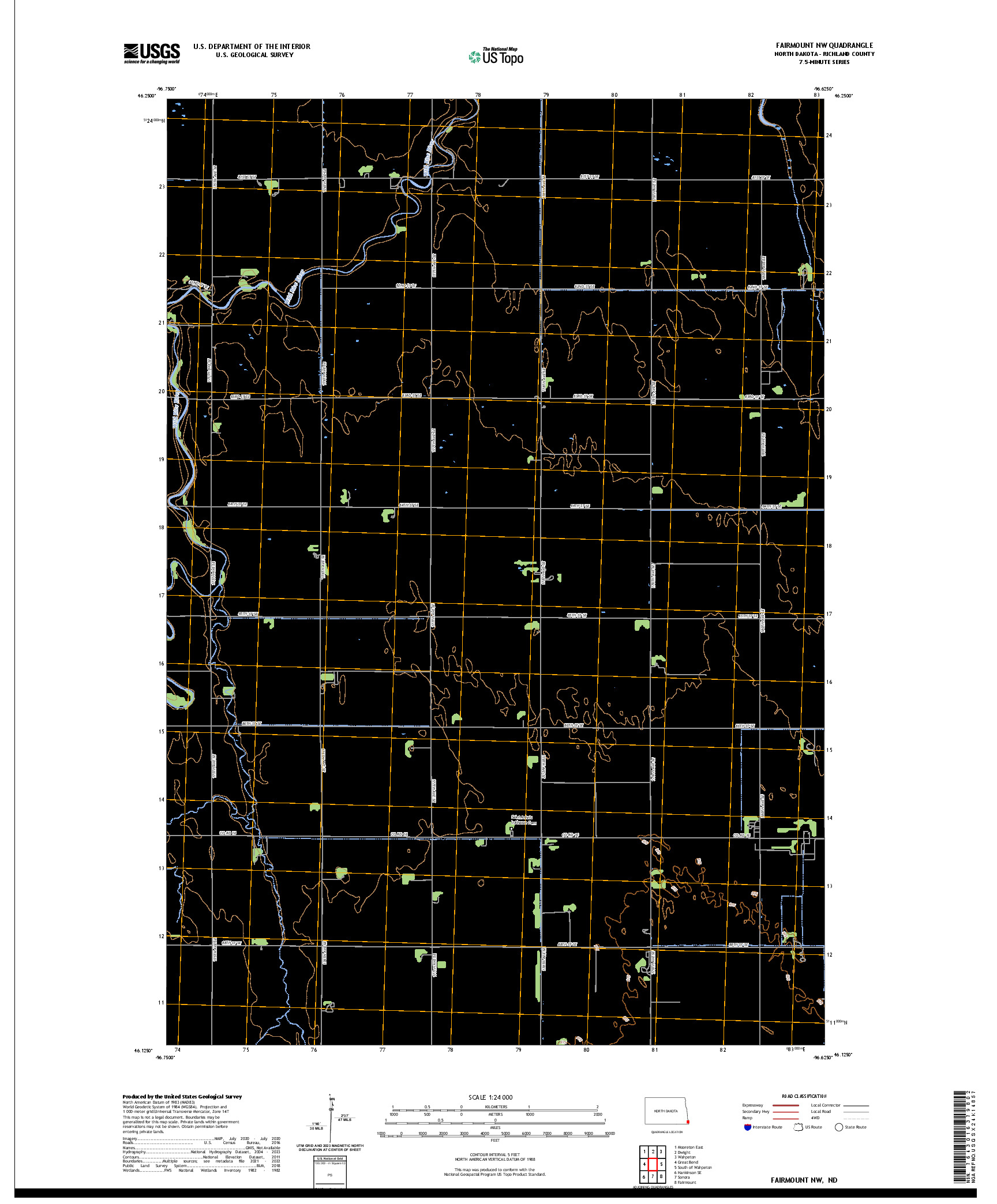 US TOPO 7.5-MINUTE MAP FOR FAIRMOUNT NW, ND