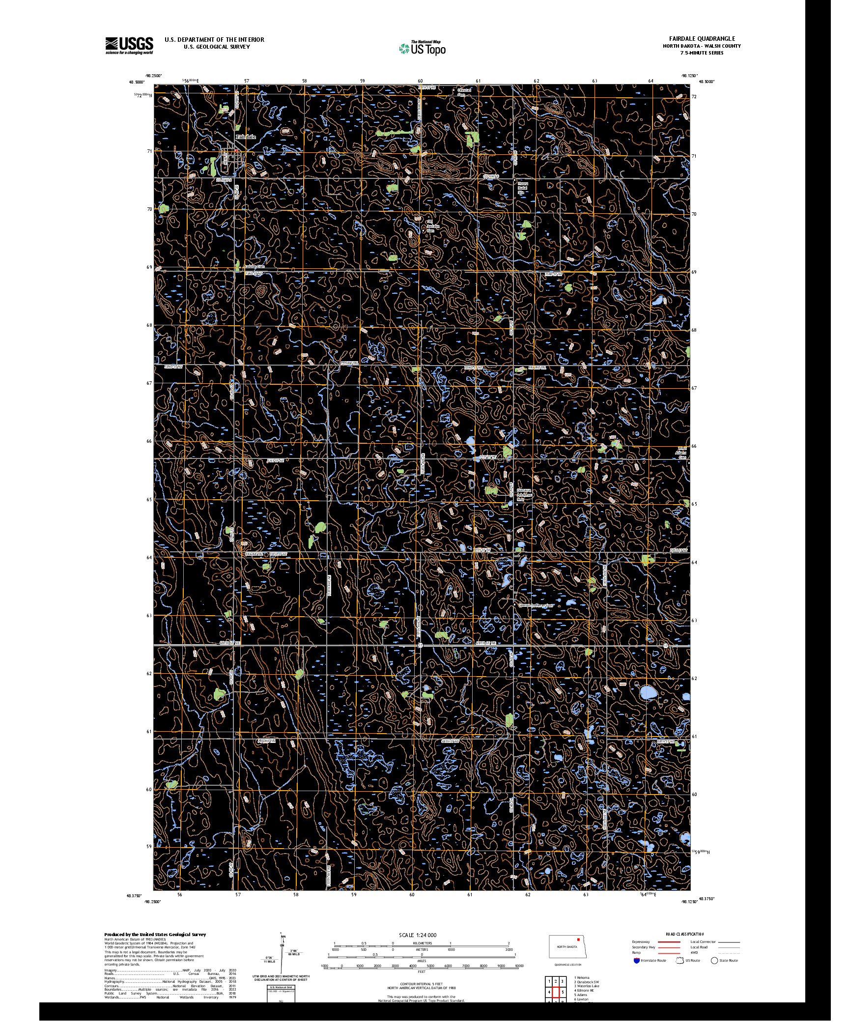 US TOPO 7.5-MINUTE MAP FOR FAIRDALE, ND