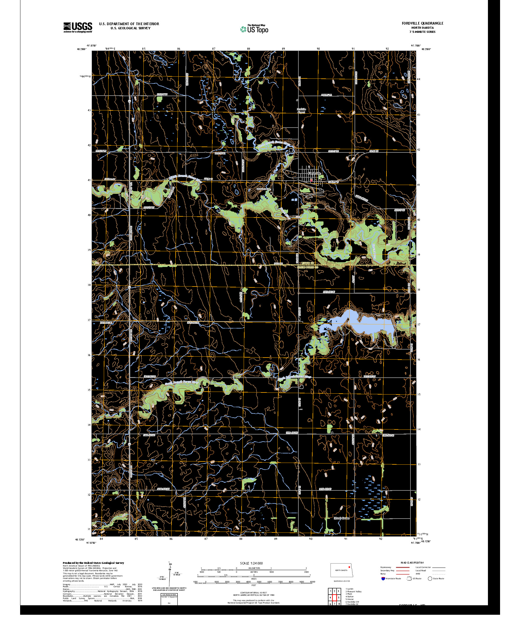 US TOPO 7.5-MINUTE MAP FOR FORDVILLE, ND