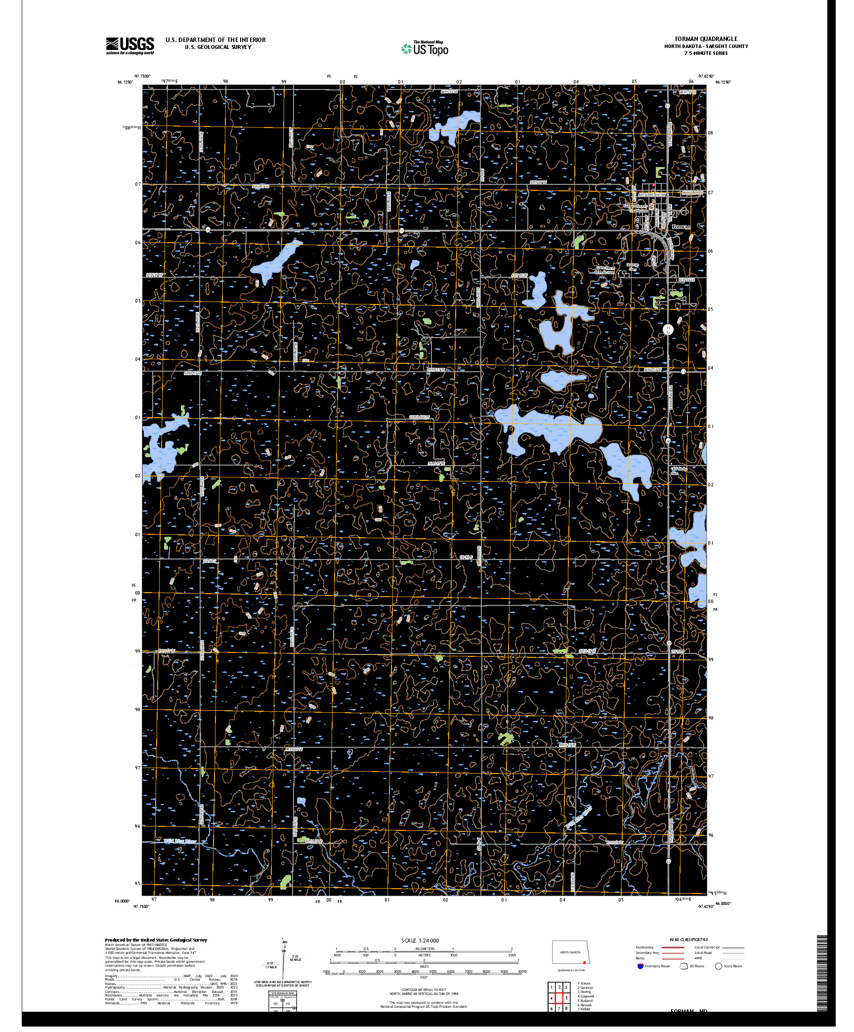 US TOPO 7.5-MINUTE MAP FOR FORMAN, ND