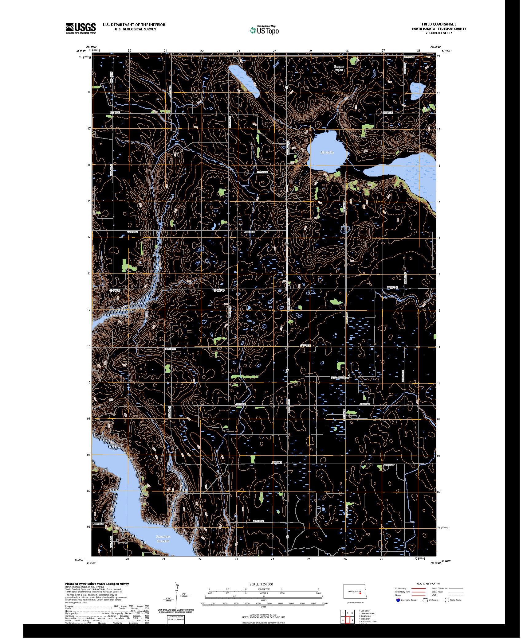 US TOPO 7.5-MINUTE MAP FOR FRIED, ND