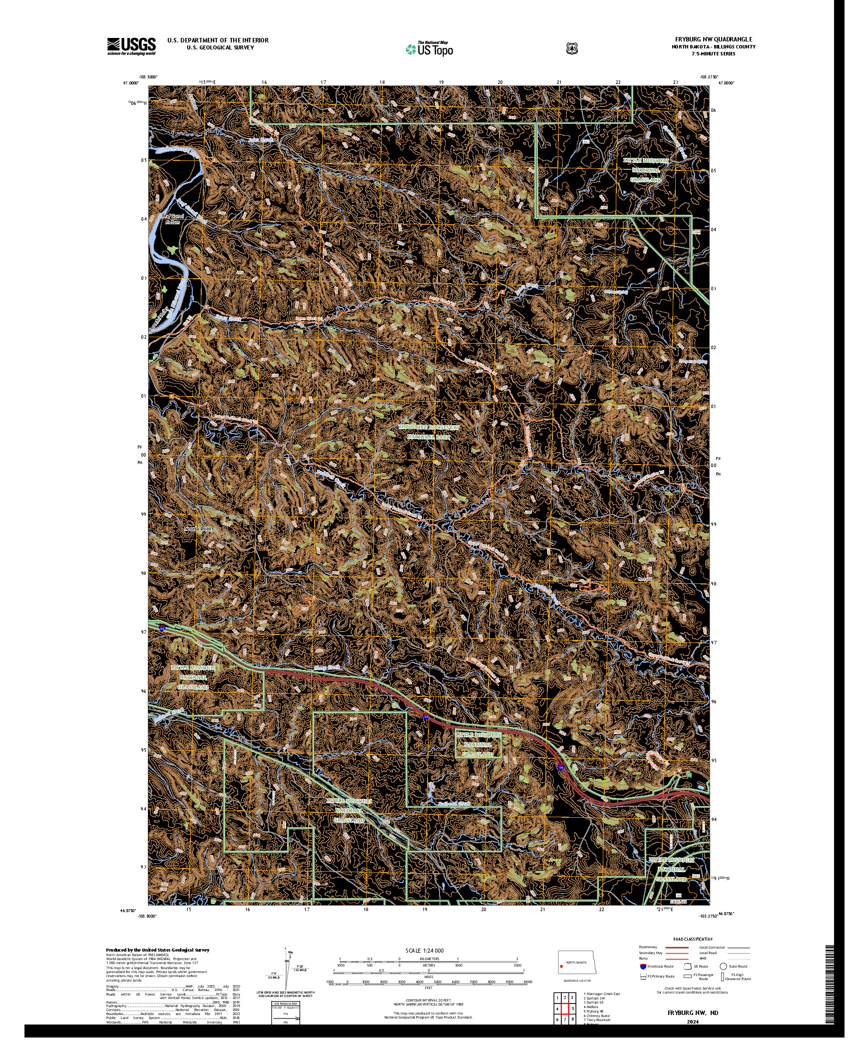US TOPO 7.5-MINUTE MAP FOR FRYBURG NW, ND