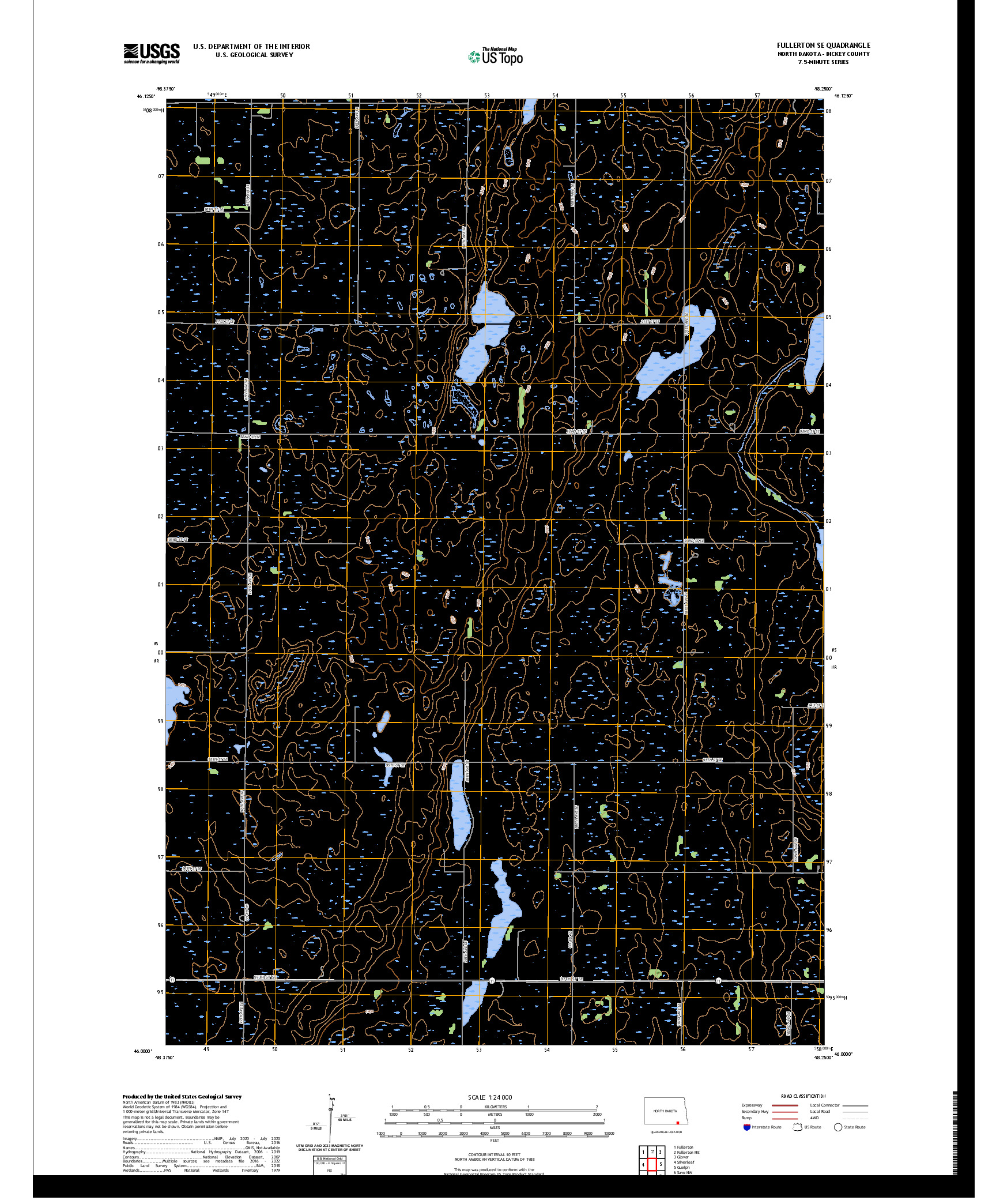US TOPO 7.5-MINUTE MAP FOR FULLERTON SE, ND