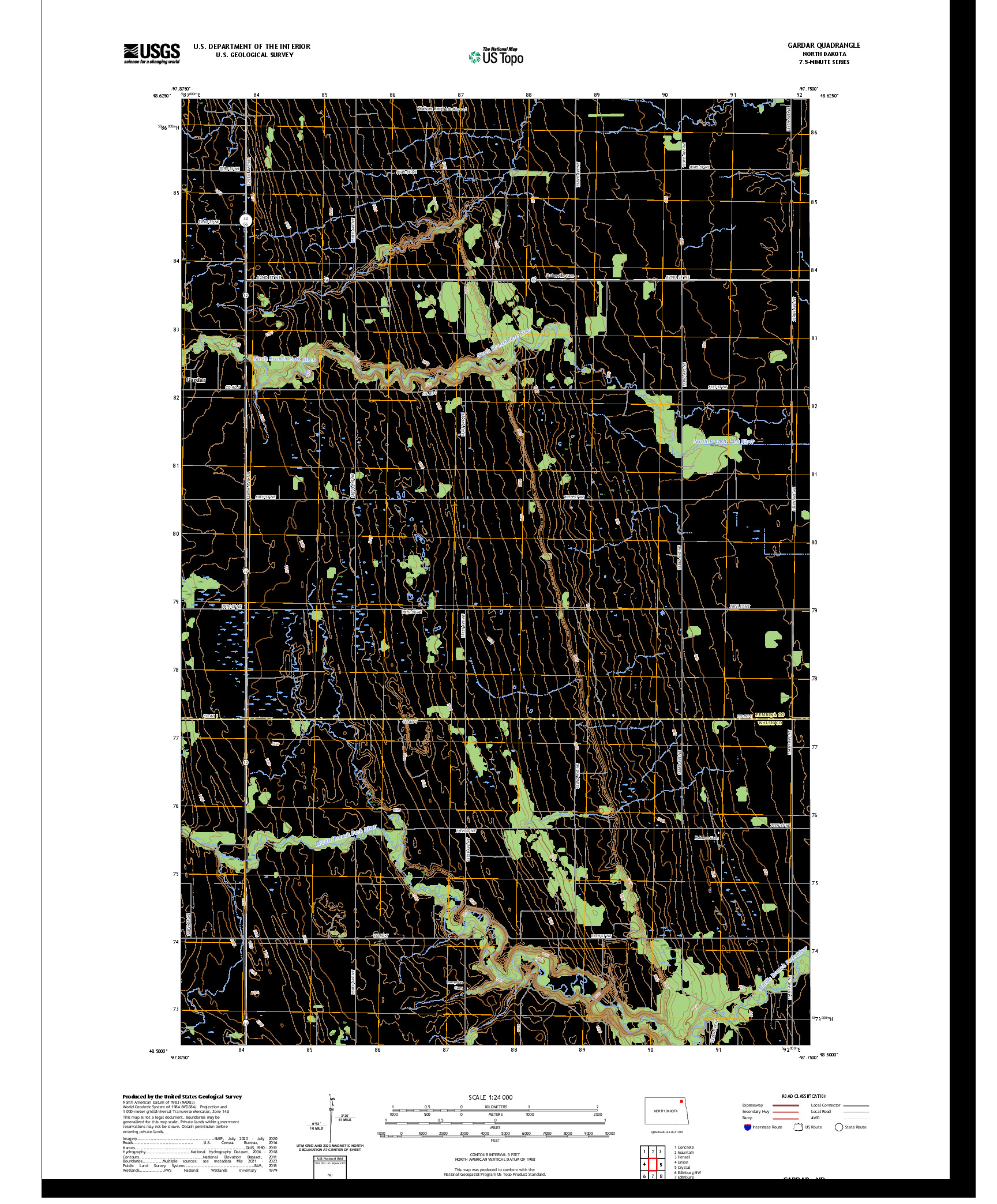 US TOPO 7.5-MINUTE MAP FOR GARDAR, ND
