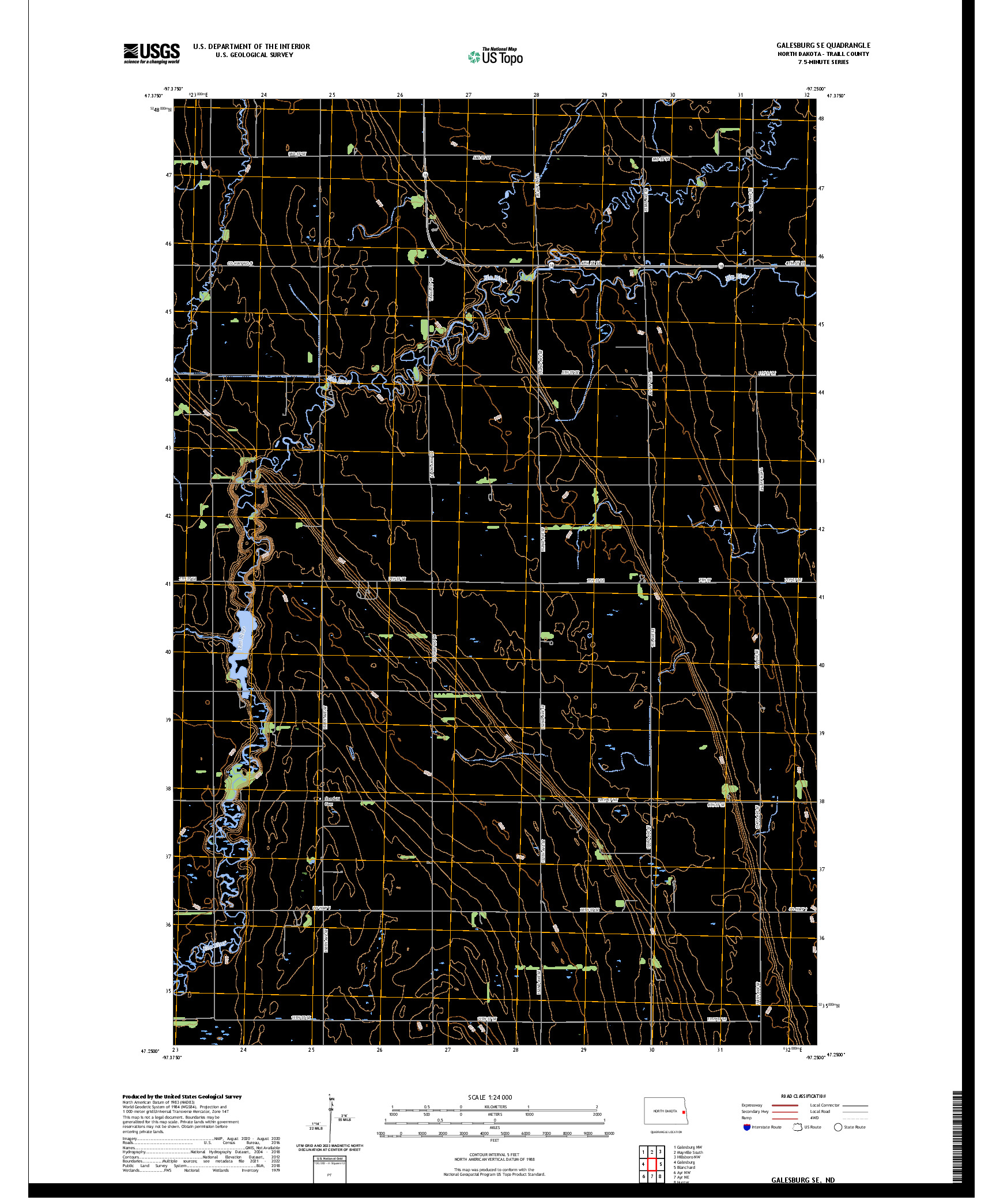 US TOPO 7.5-MINUTE MAP FOR GALESBURG SE, ND