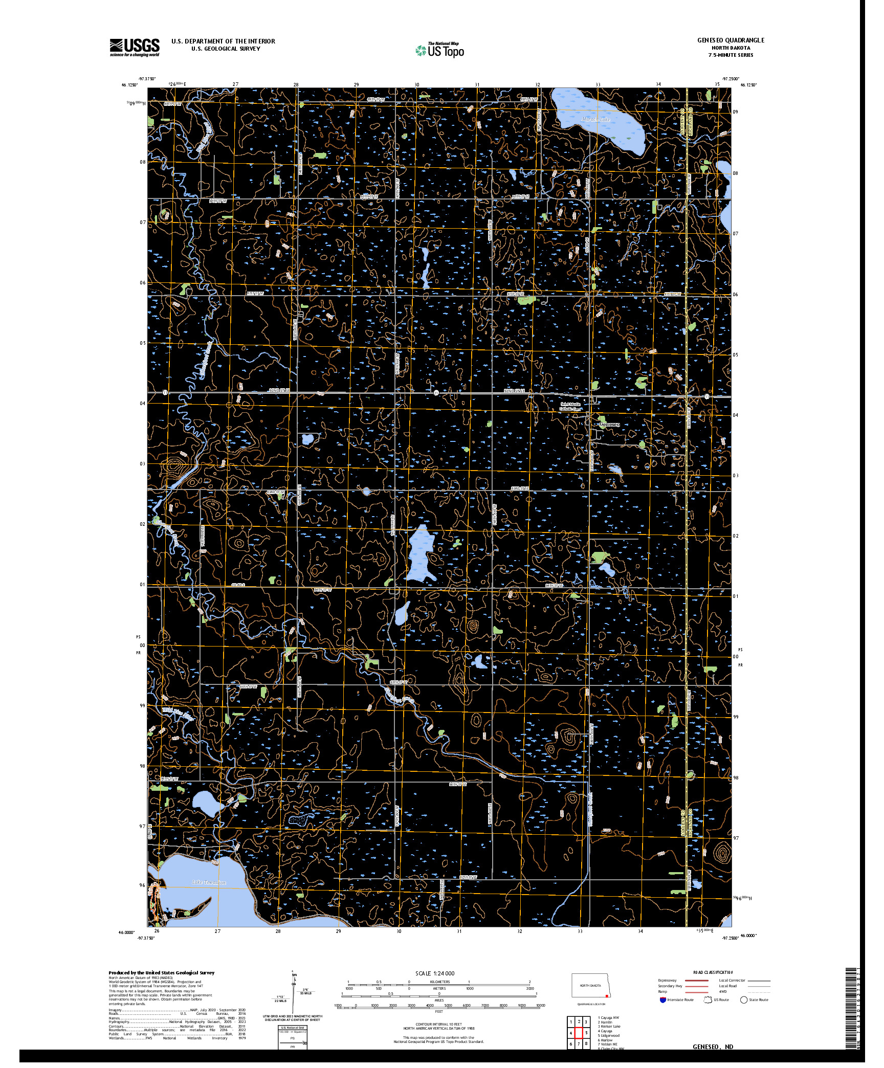 US TOPO 7.5-MINUTE MAP FOR GENESEO, ND