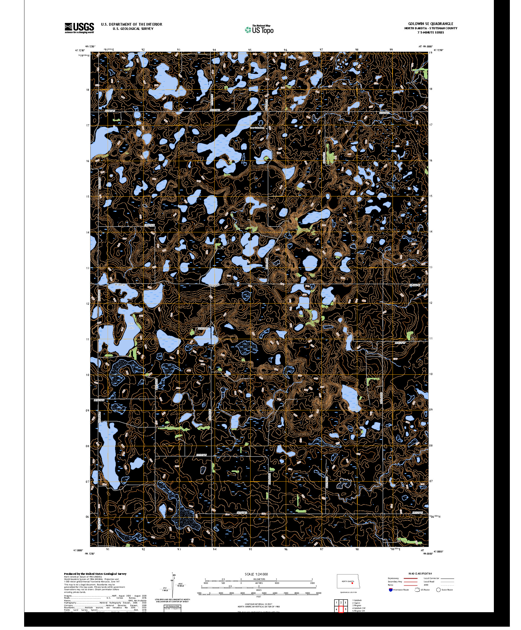 US TOPO 7.5-MINUTE MAP FOR GOLDWIN SE, ND