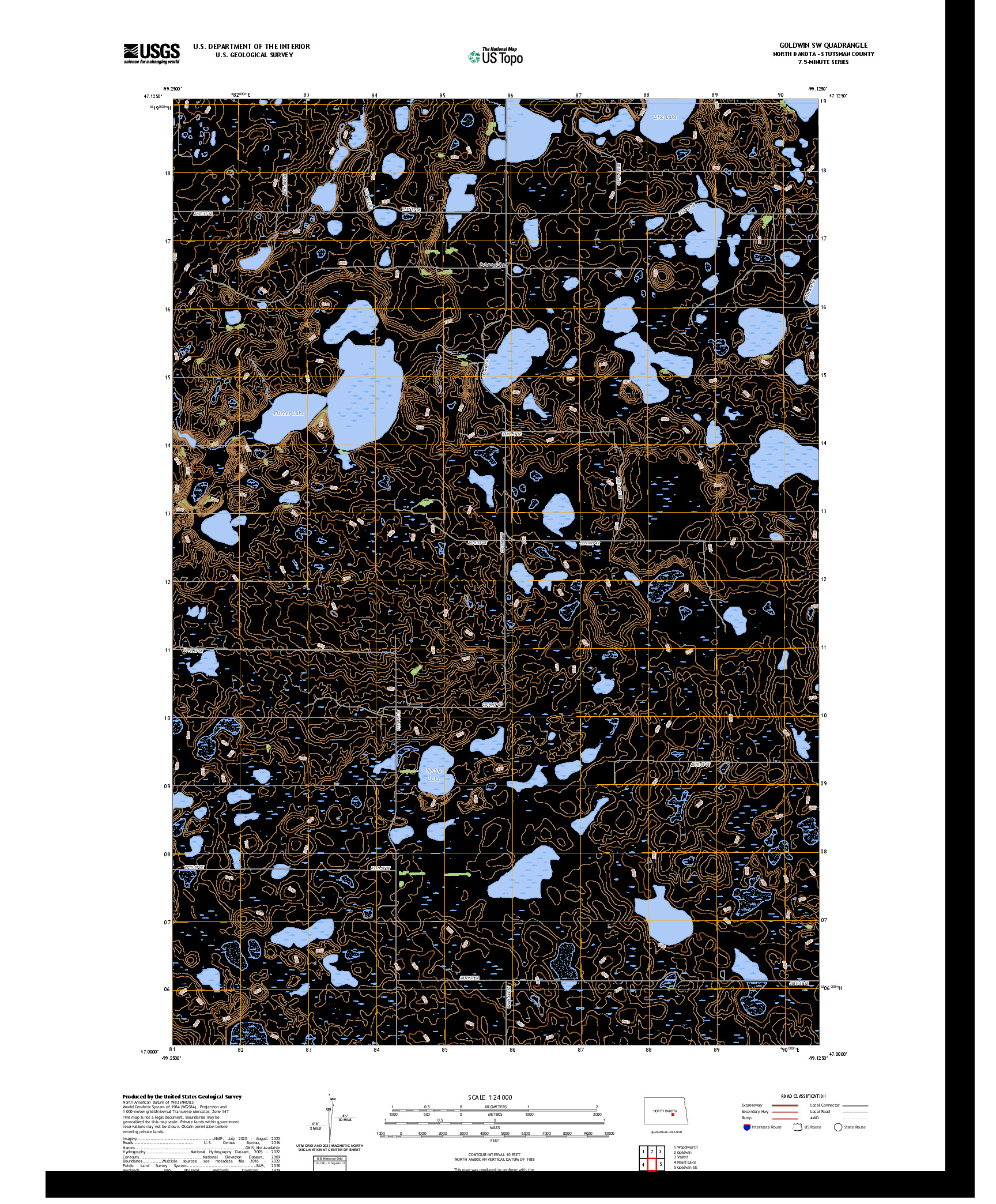 US TOPO 7.5-MINUTE MAP FOR GOLDWIN SW, ND