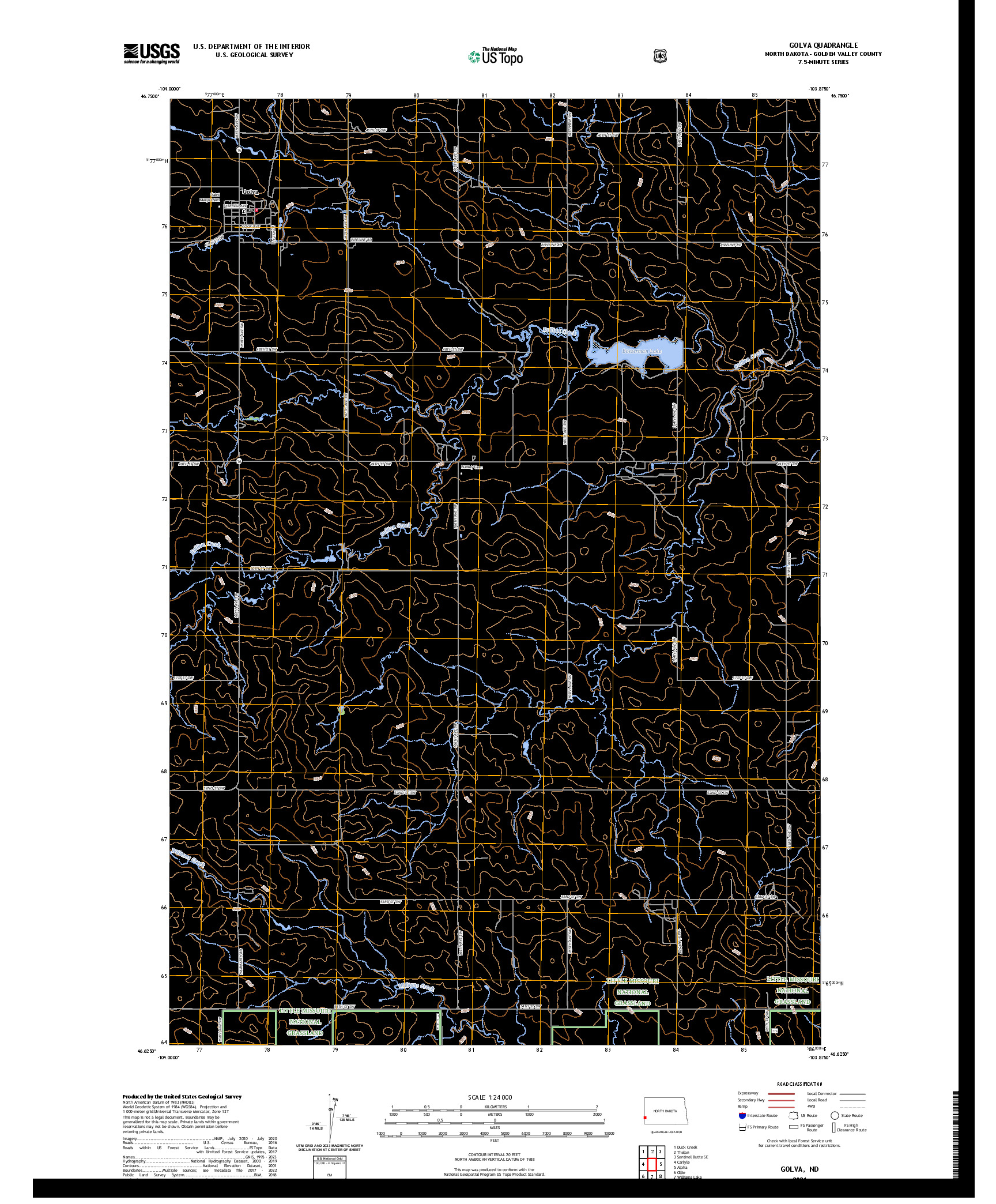 US TOPO 7.5-MINUTE MAP FOR GOLVA, ND