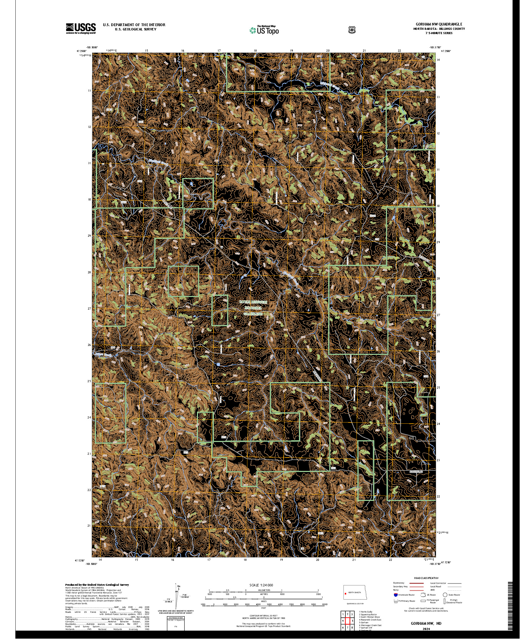US TOPO 7.5-MINUTE MAP FOR GORHAM NW, ND