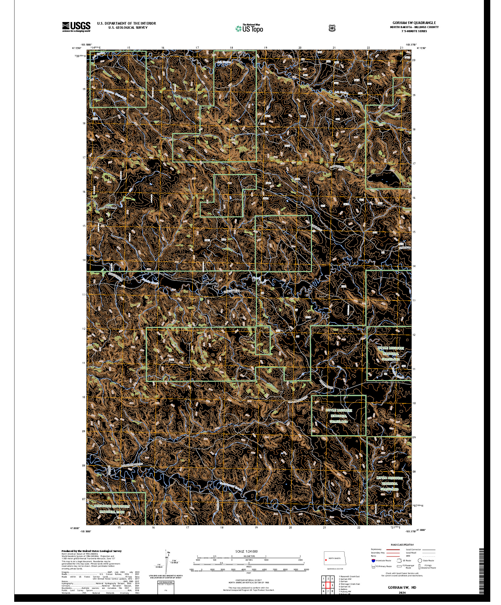 US TOPO 7.5-MINUTE MAP FOR GORHAM SW, ND
