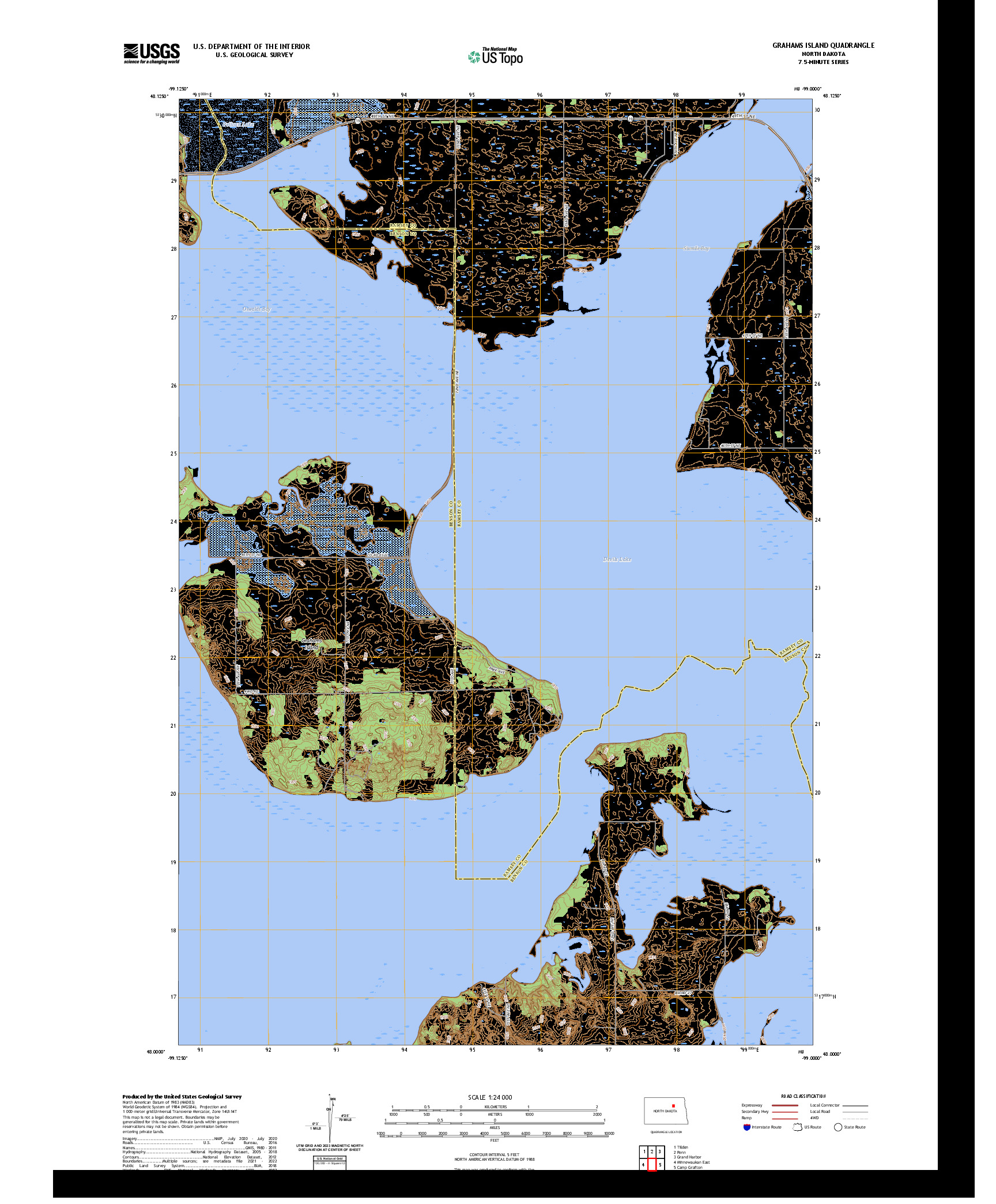 US TOPO 7.5-MINUTE MAP FOR GRAHAMS ISLAND, ND