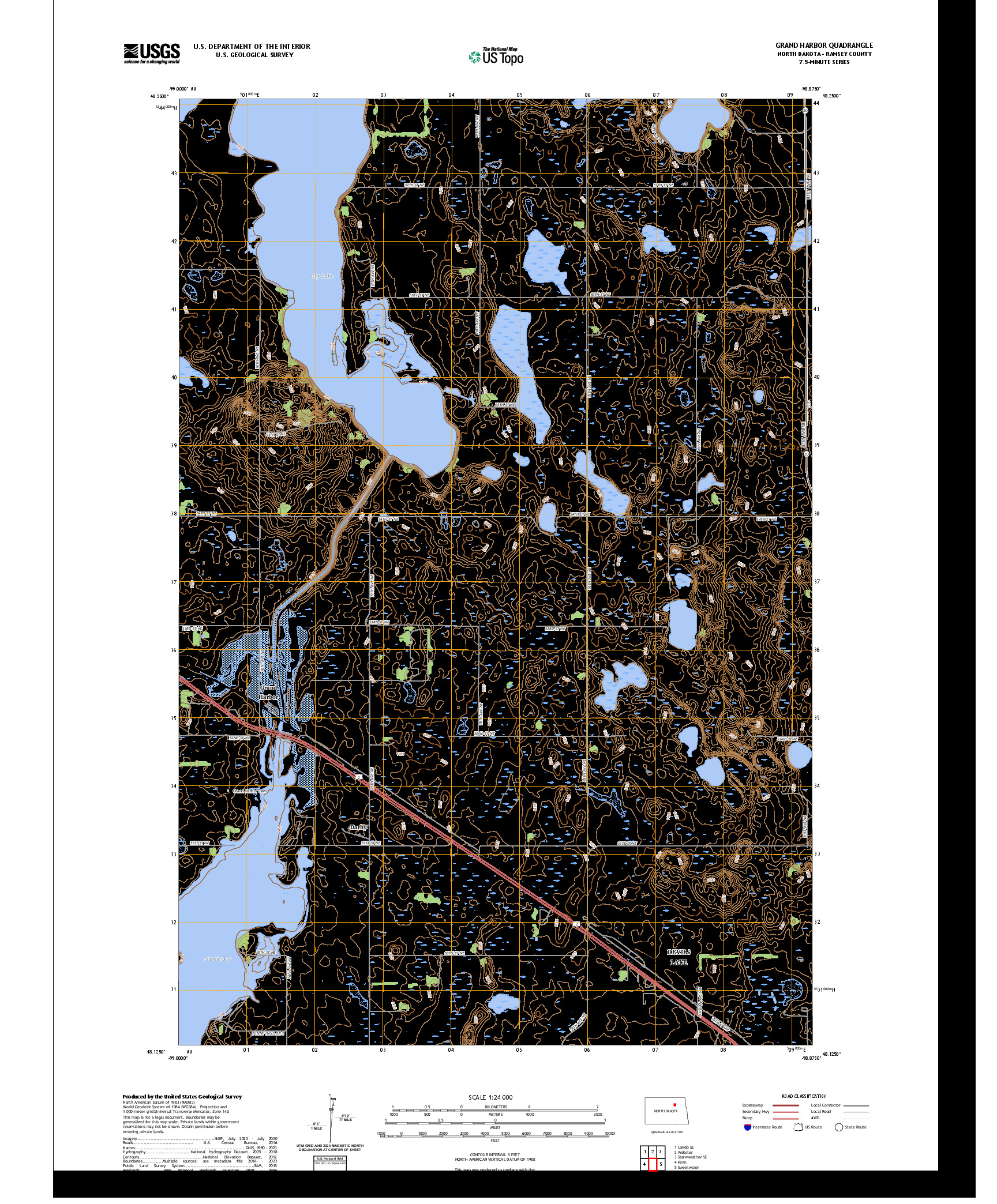 US TOPO 7.5-MINUTE MAP FOR GRAND HARBOR, ND