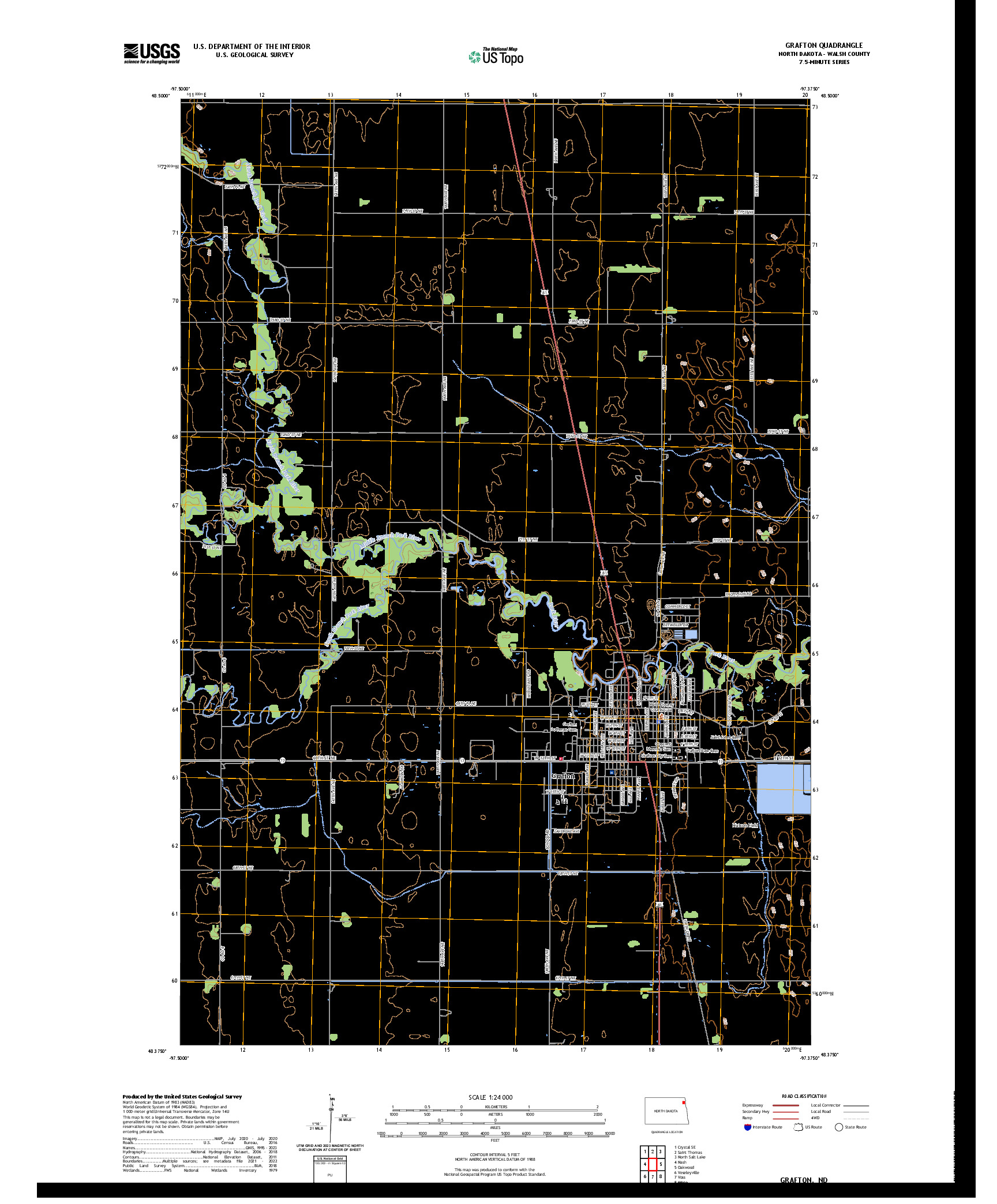 US TOPO 7.5-MINUTE MAP FOR GRAFTON, ND