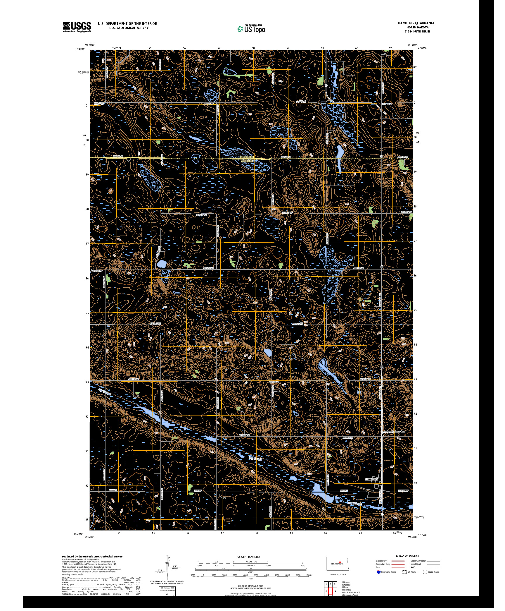 US TOPO 7.5-MINUTE MAP FOR HAMBERG, ND