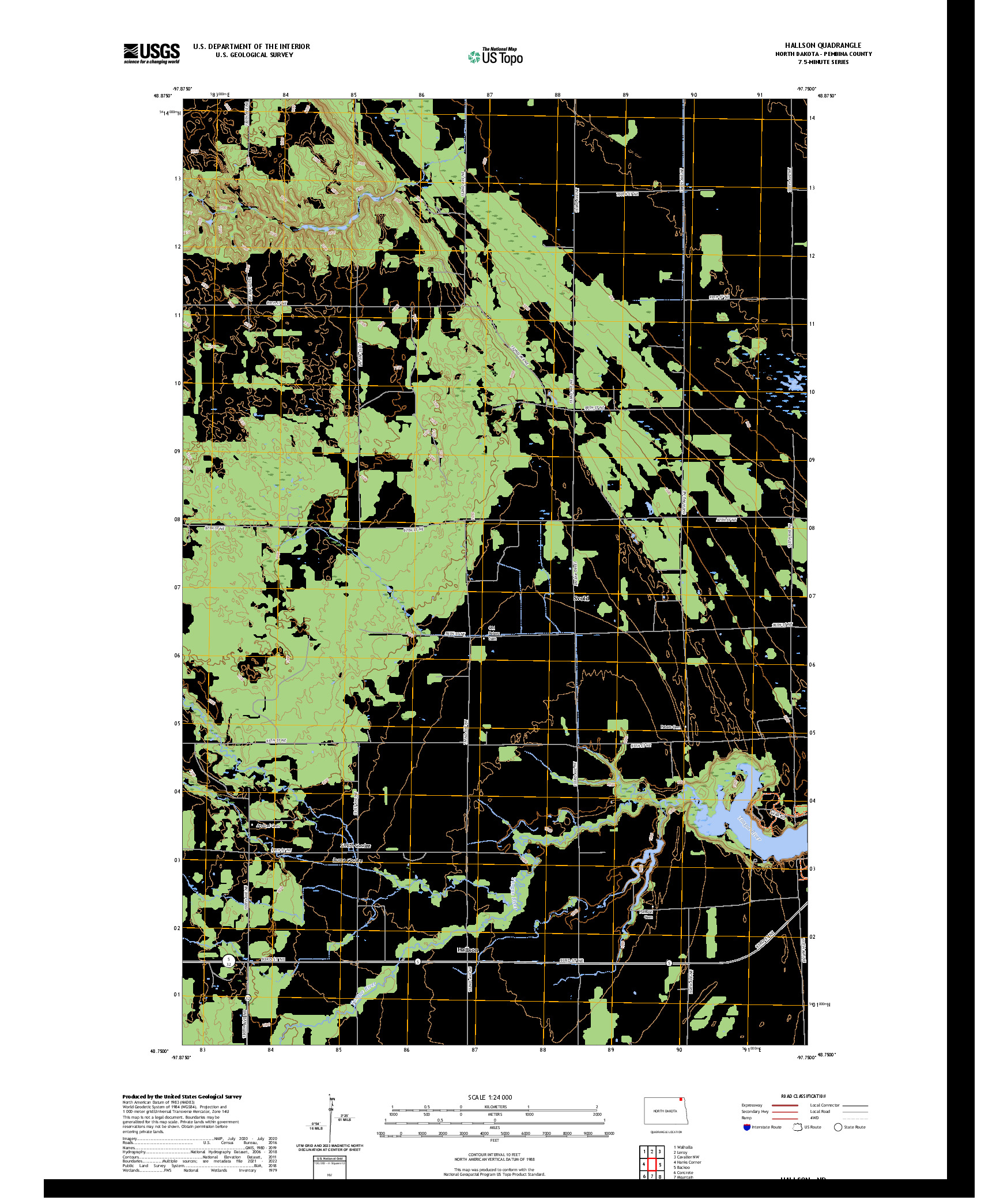 US TOPO 7.5-MINUTE MAP FOR HALLSON, ND