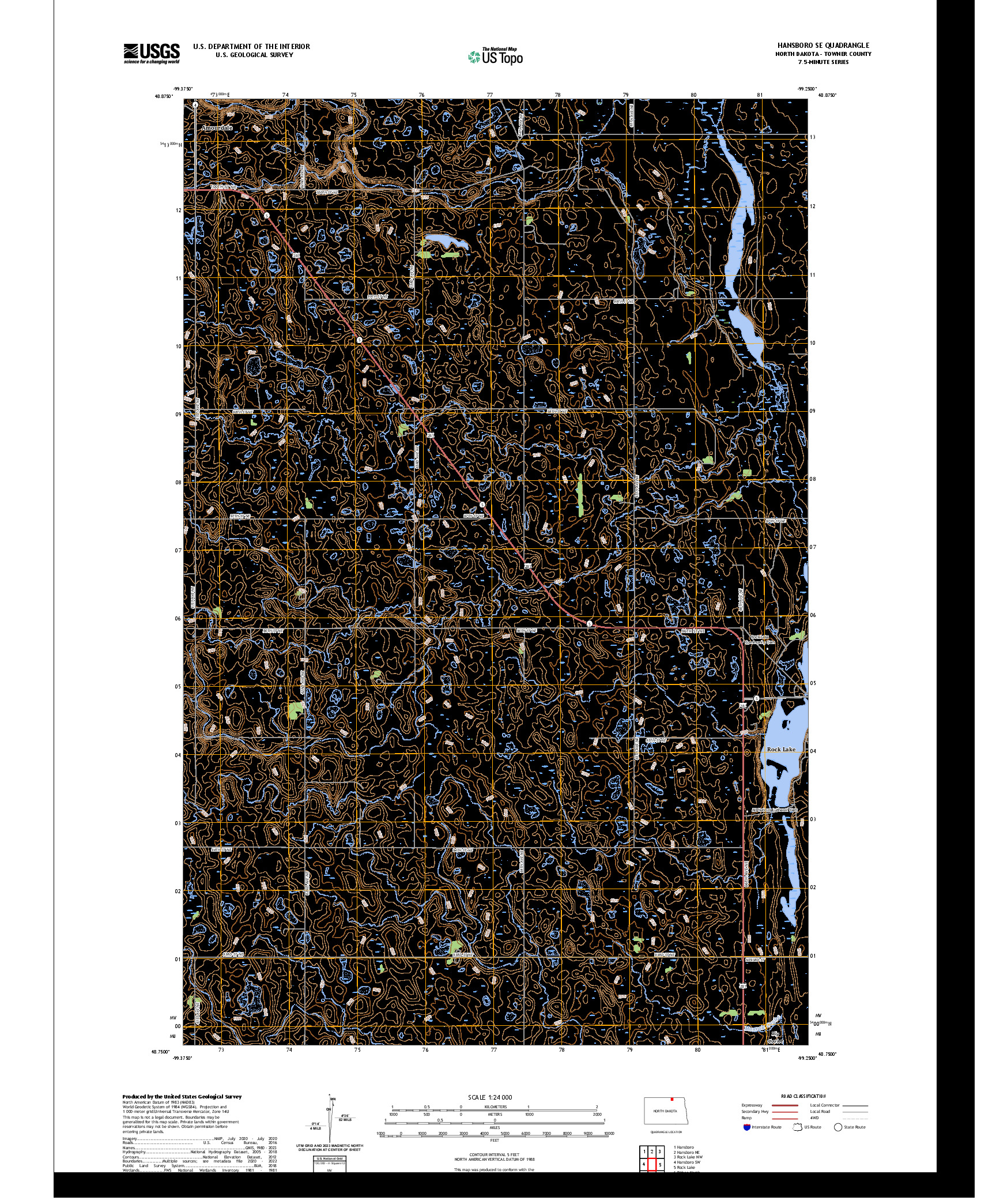 US TOPO 7.5-MINUTE MAP FOR HANSBORO SE, ND