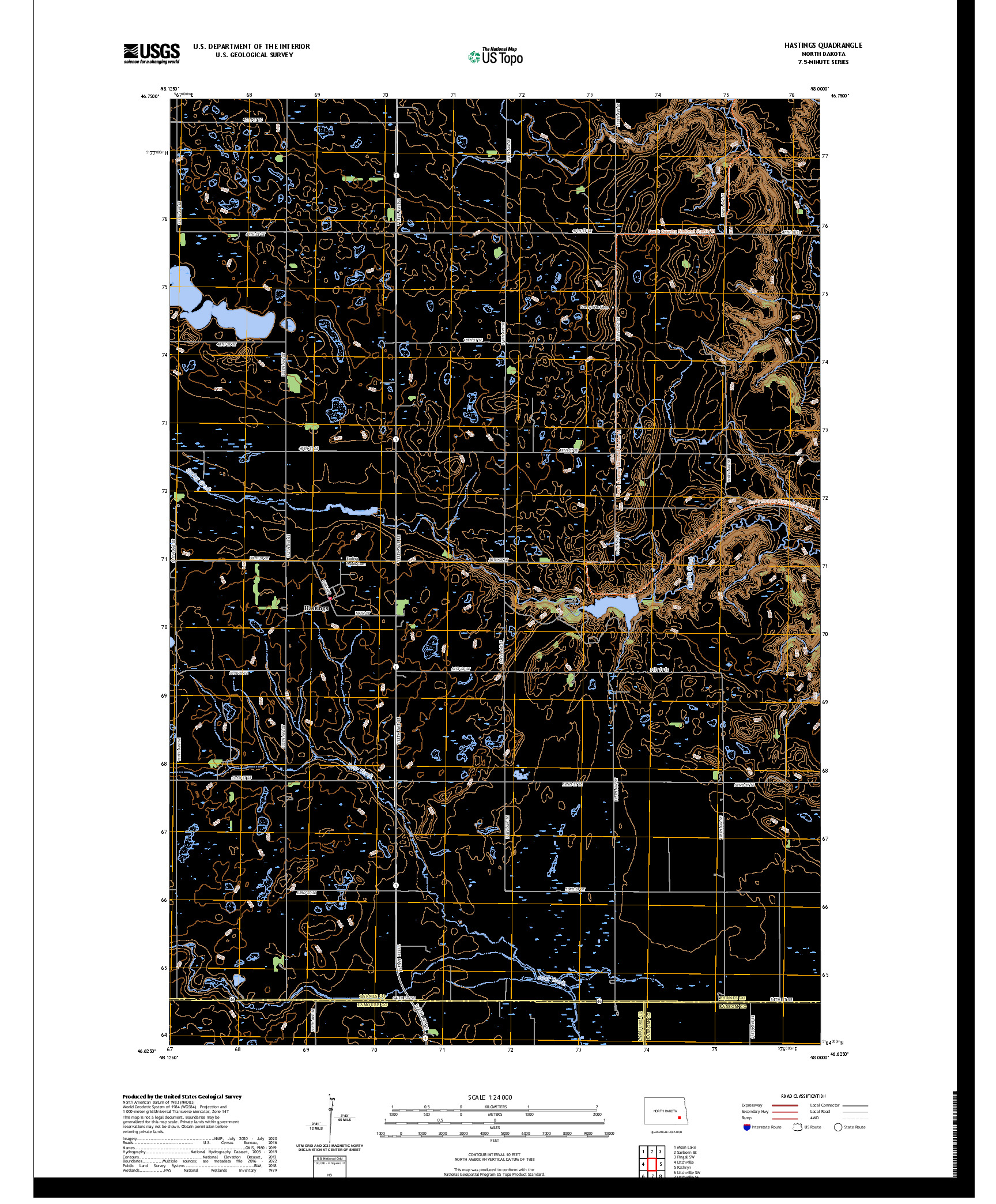 US TOPO 7.5-MINUTE MAP FOR HASTINGS, ND